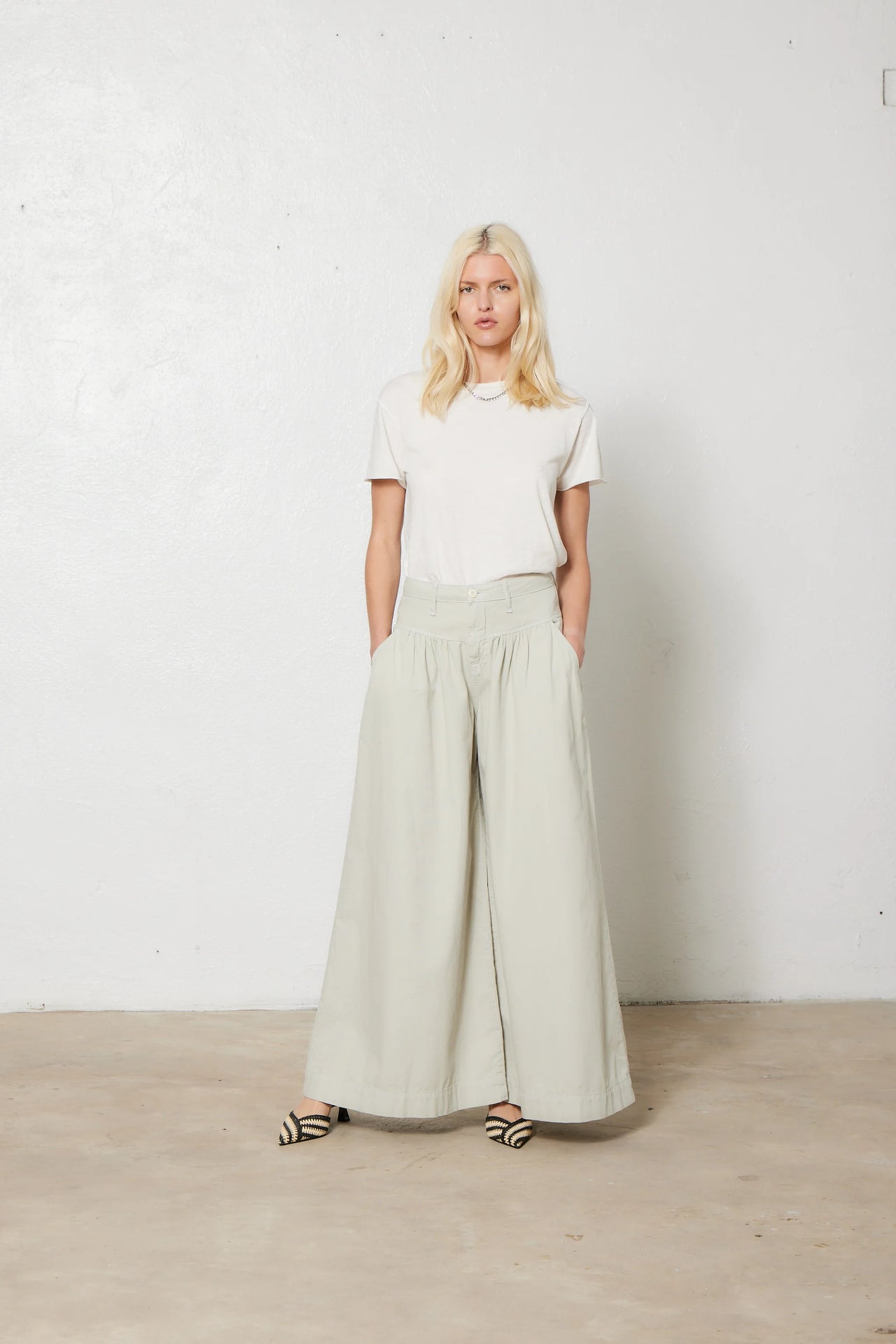 TALISE SUPER WIDE PANT - CEMENT GREY