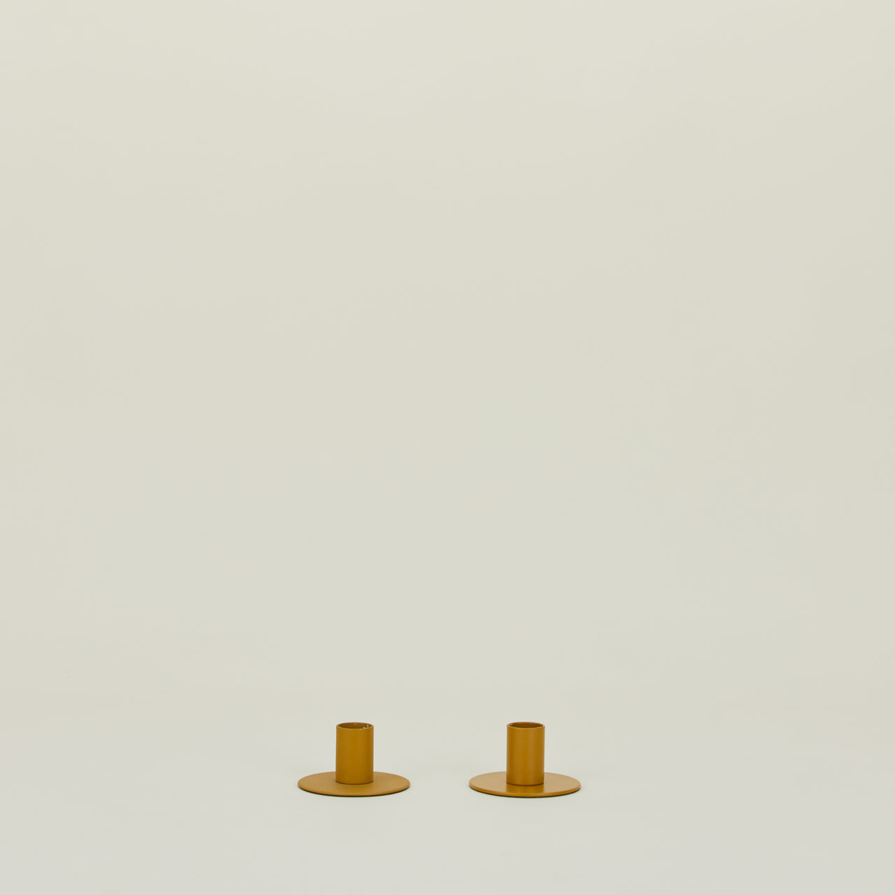 ESSENTIAL CANDLE HOLDERS (SET OF 2) - MUSTARD