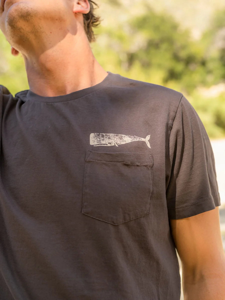 OLD WHALE TEE - FADED BLACK