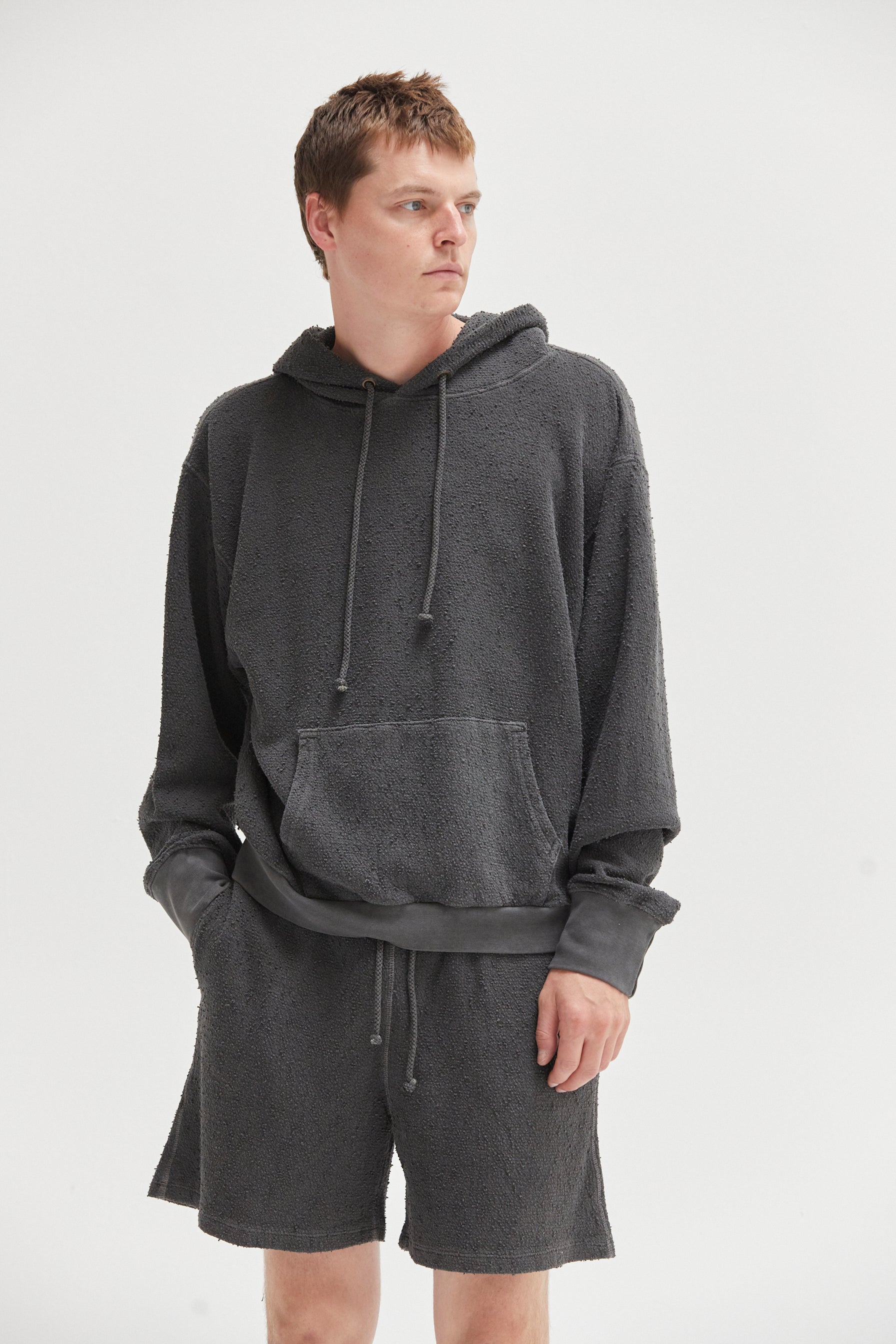 JOSEPH BOUCLE HOODIE - WASHED BLACK