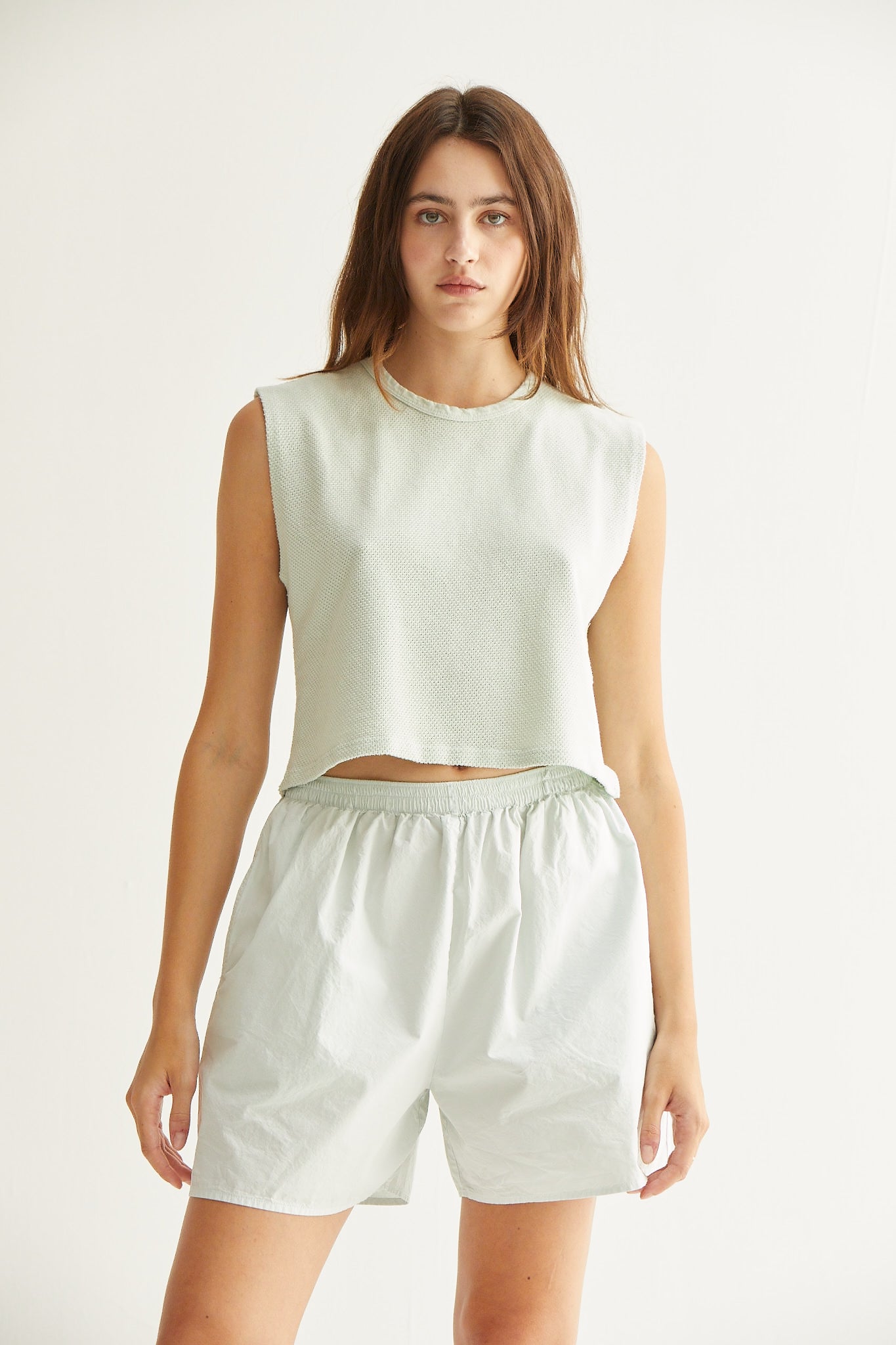 CARA MESH CROP - MINT