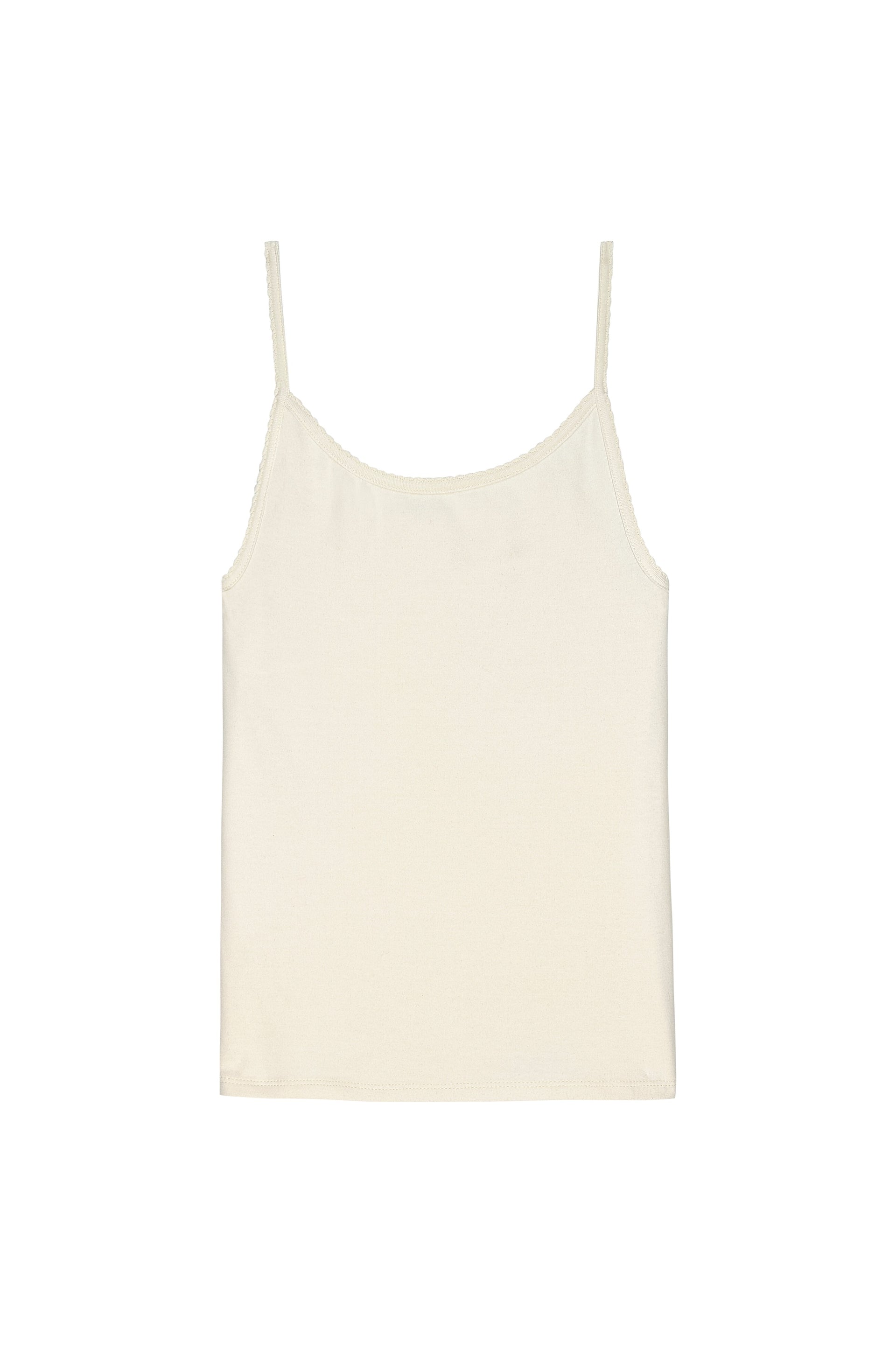 BABY RIB SCALLOP TANK - CREME