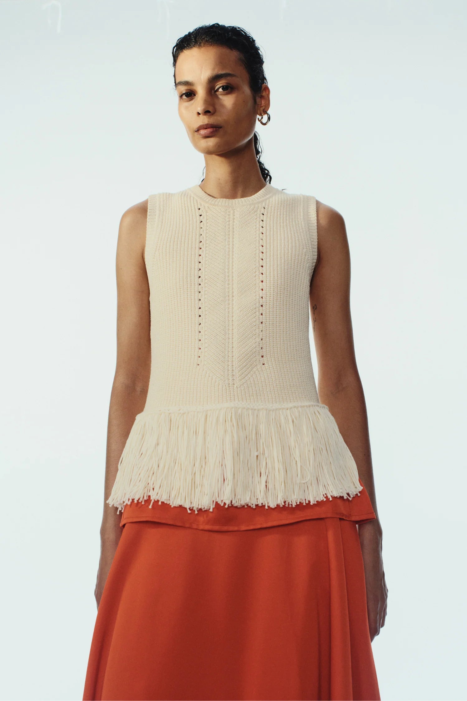 COLLINS FRINGE BLOUSE - IVORY