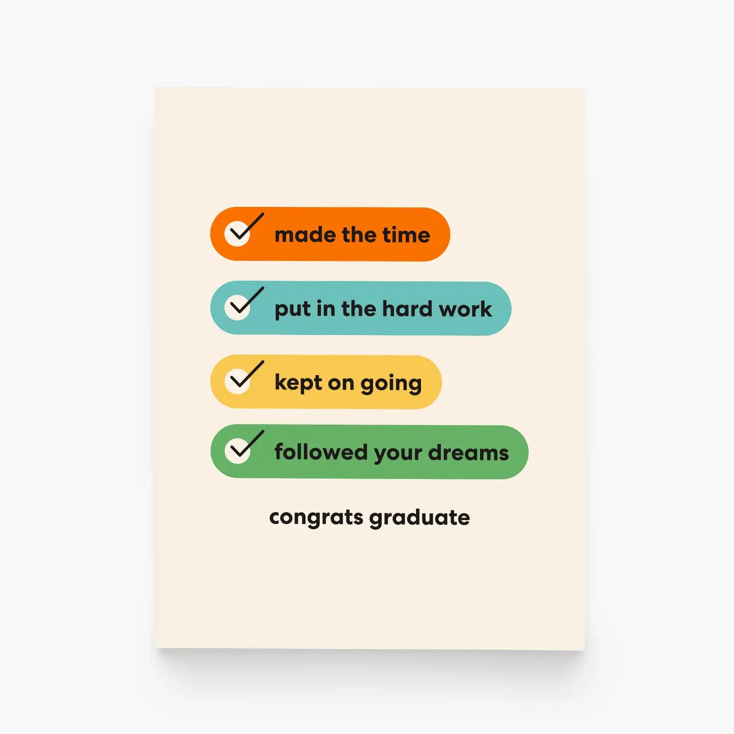 CONGRATS GRAD CHECKLIST CARD