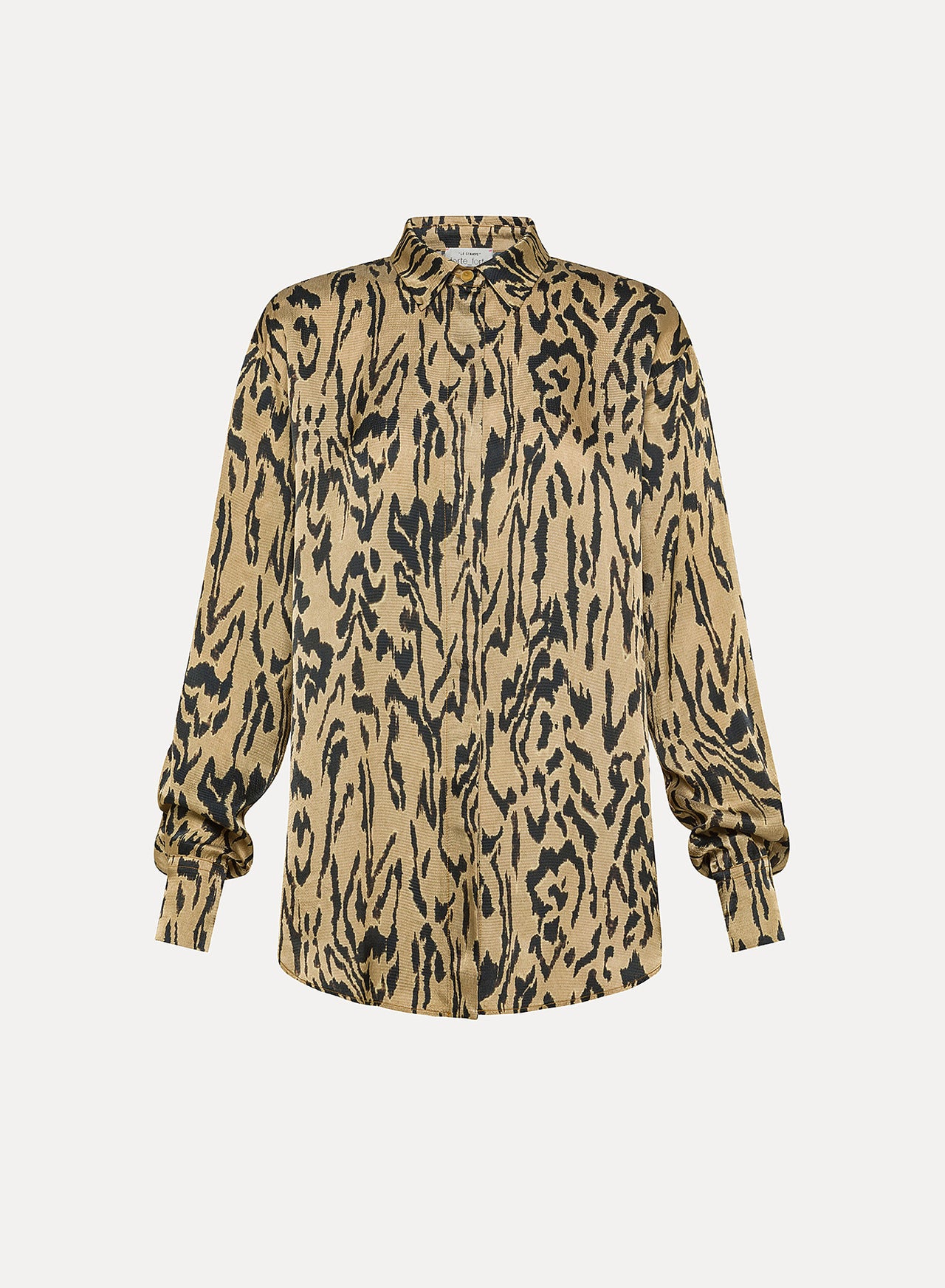 MOIREE SATIN SHIRT - HONEY PRINT