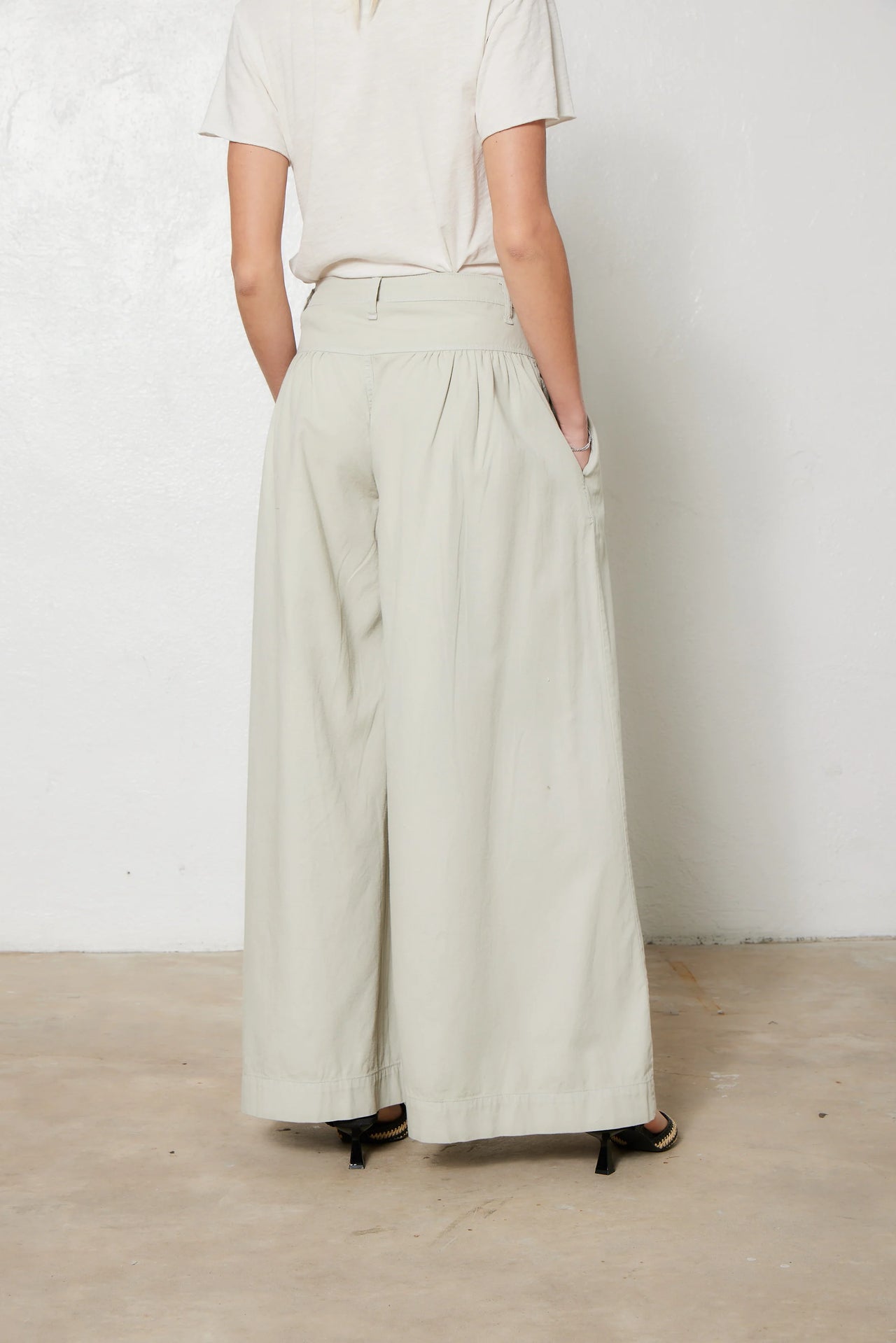 TALISE SUPER WIDE PANT - CEMENT GREY