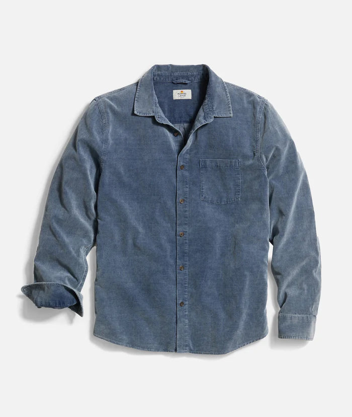 LIGHTWEIGHT CORDUROY SHIRT - INDIGO