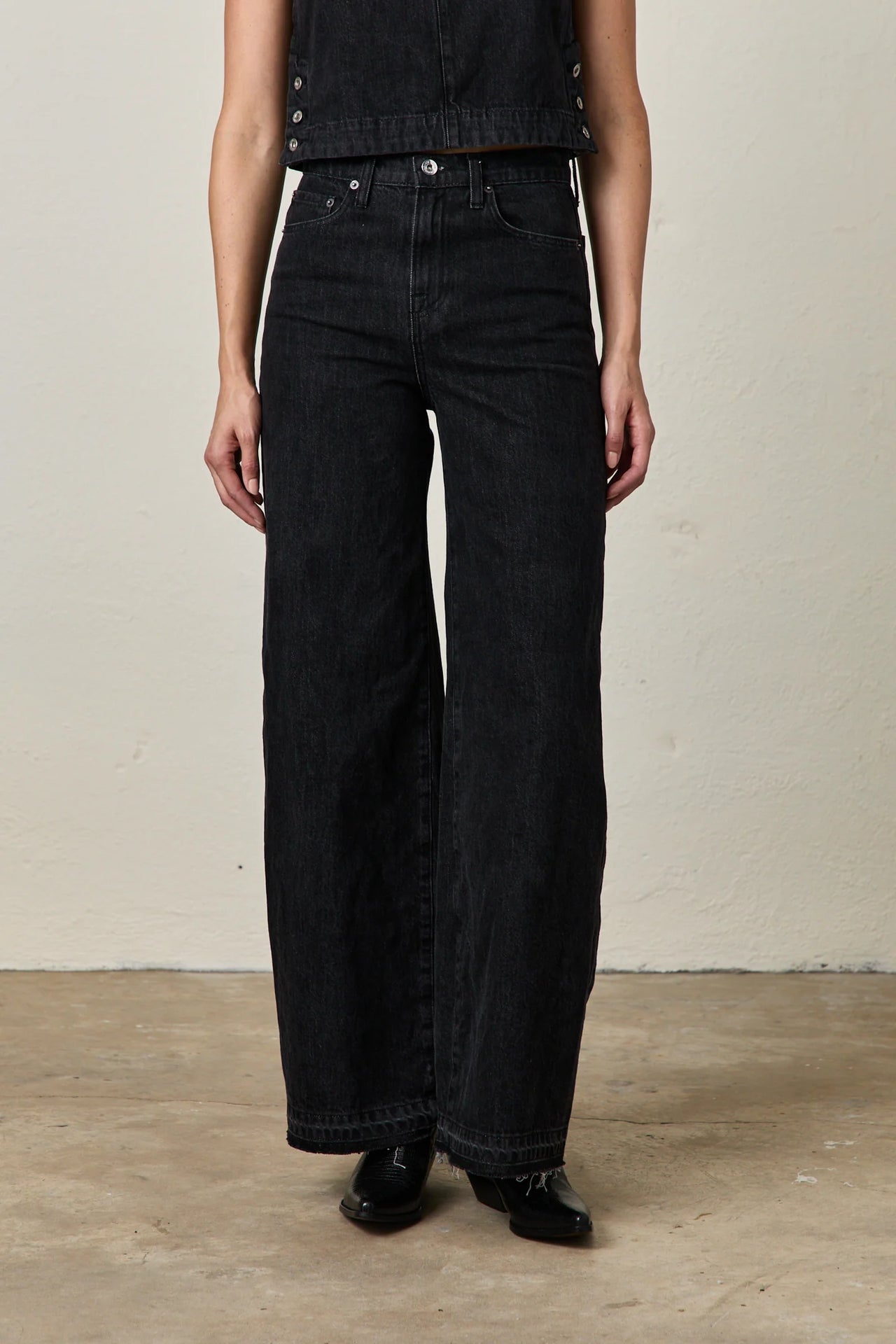 DELTA WIDE LEG JEAN - NOIR