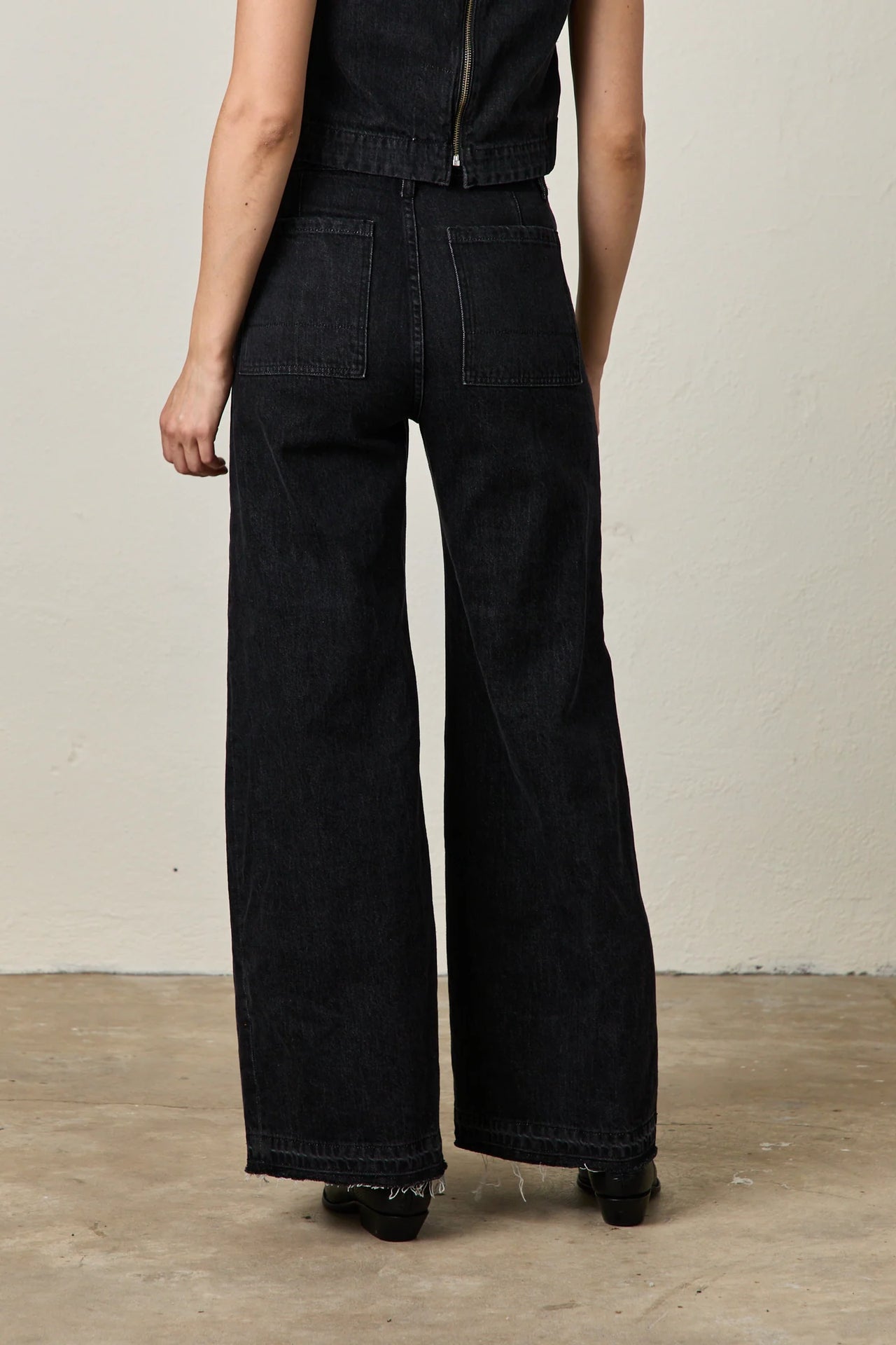 DELTA WIDE LEG JEAN - NOIR