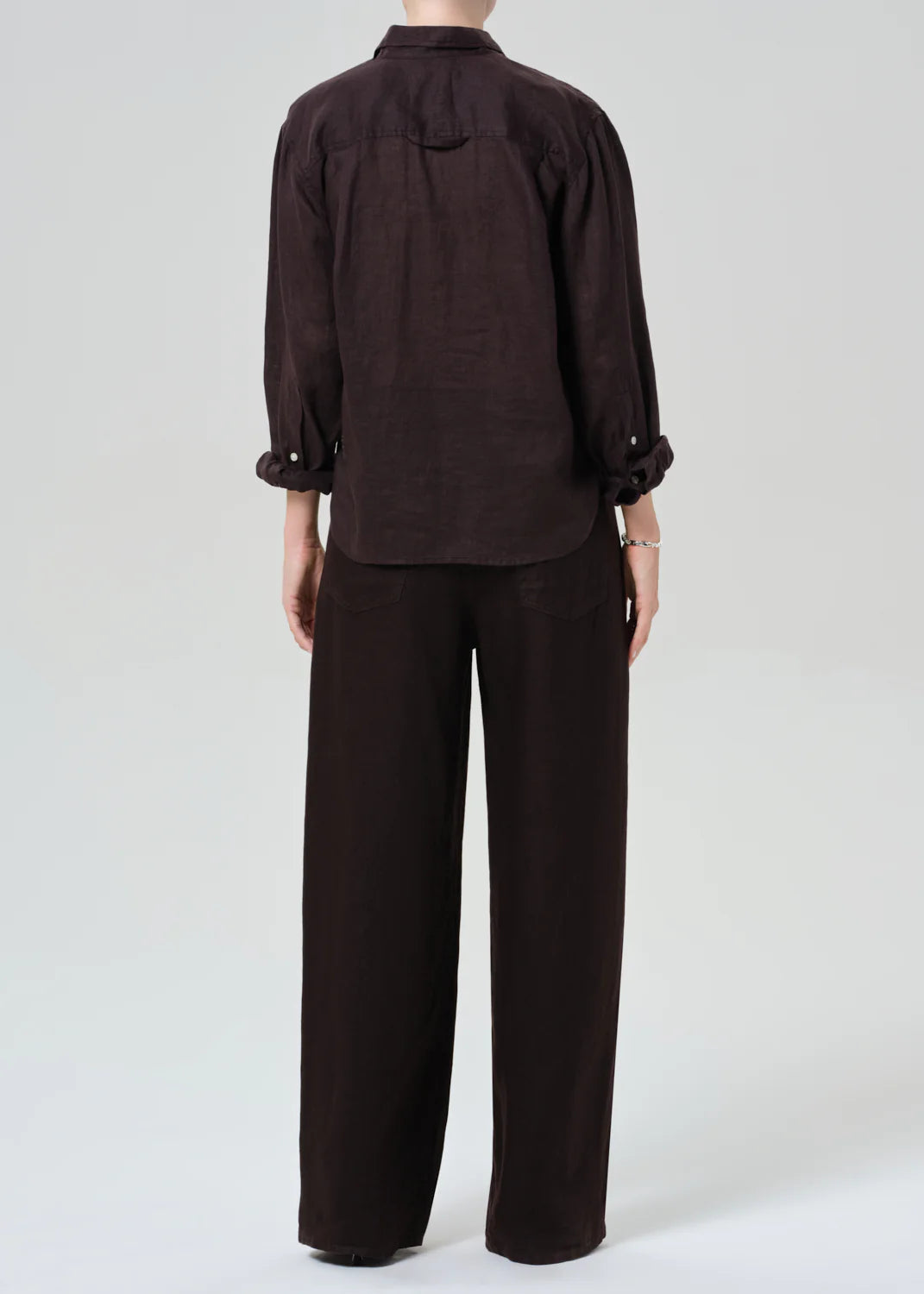 BRYNN LINEN DRAWSTRING TROUSER - CHOCOLATE