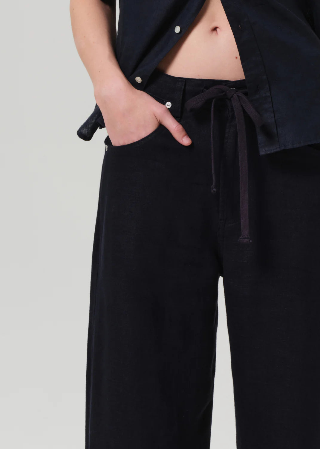 BRYNN DRAWSTRING TROUSER - TRUE NAVY