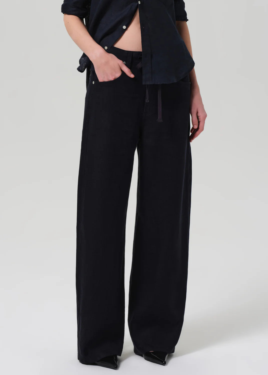 BRYNN DRAWSTRING TROUSER - TRUE NAVY