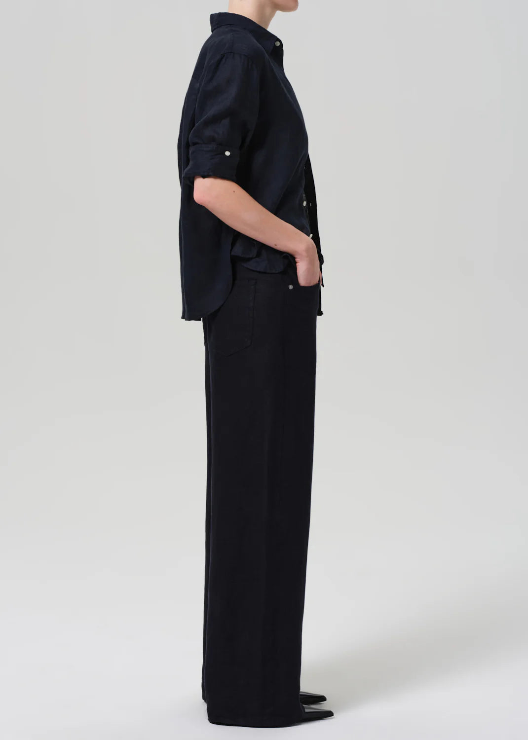 BRYNN DRAWSTRING TROUSER - TRUE NAVY