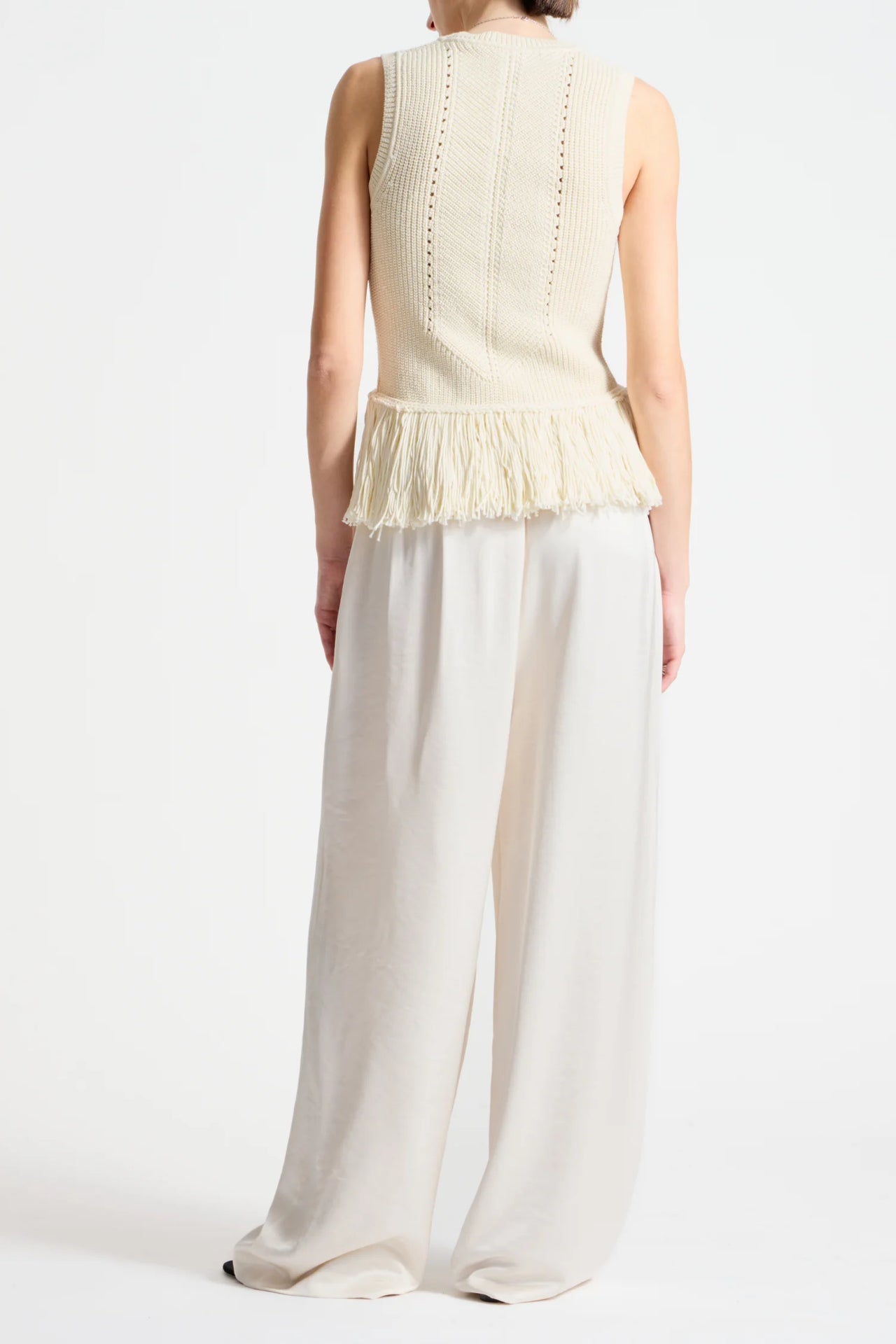 COLLINS FRINGE BLOUSE - IVORY