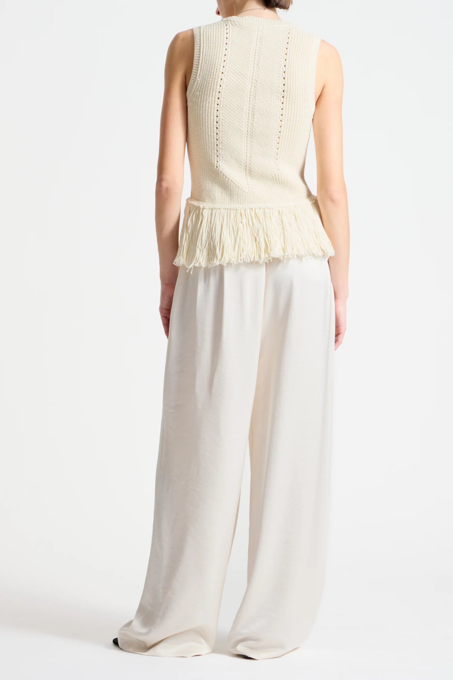 COLLINS FRINGE BLOUSE - IVORY
