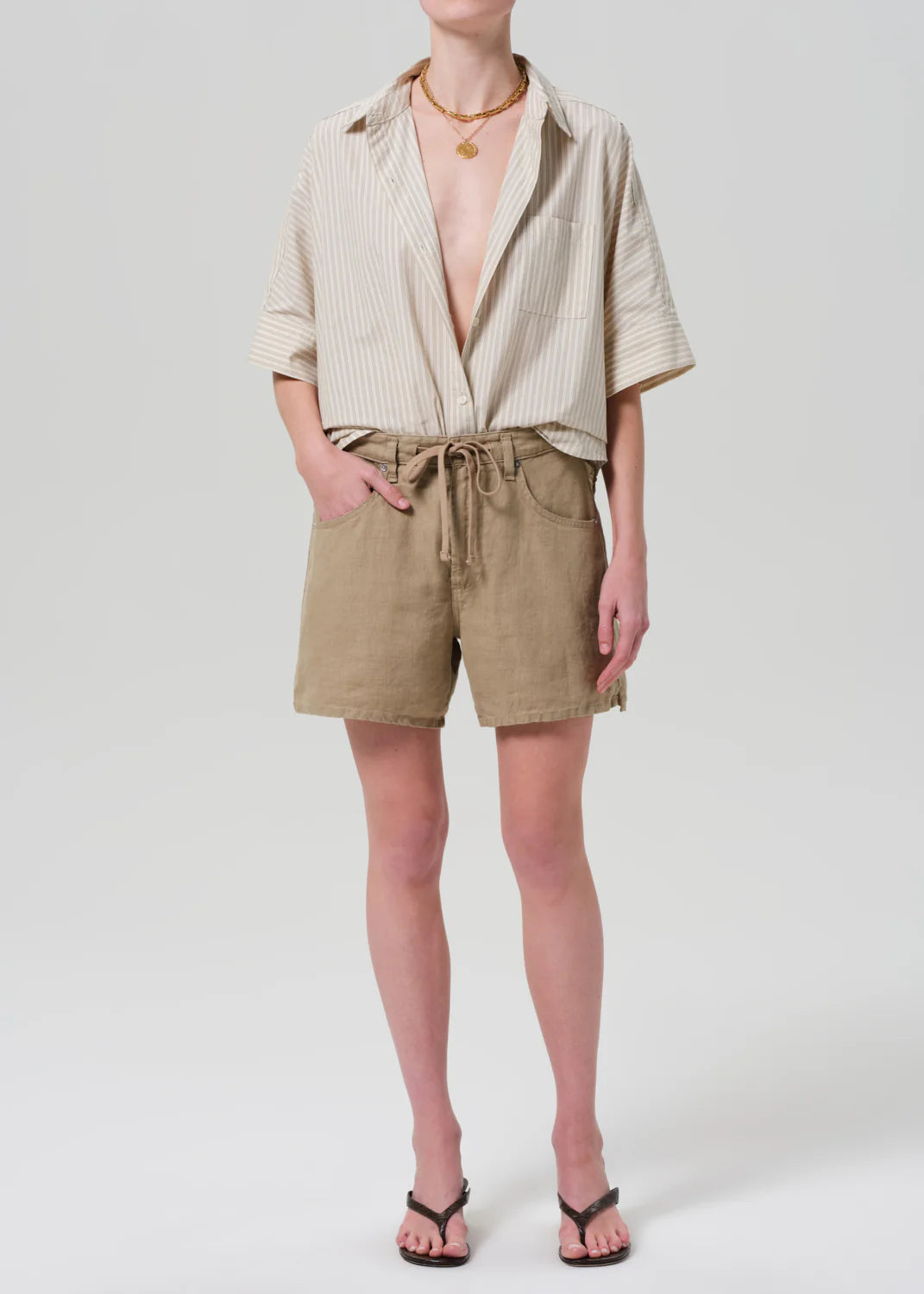 BRYNN DRAWSTRING SHORT - GOBI