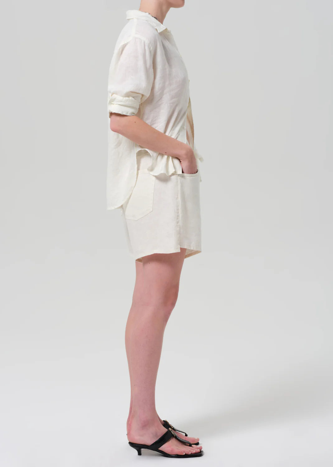 BRYNN DRAWSTRING SHORT - VANILLA