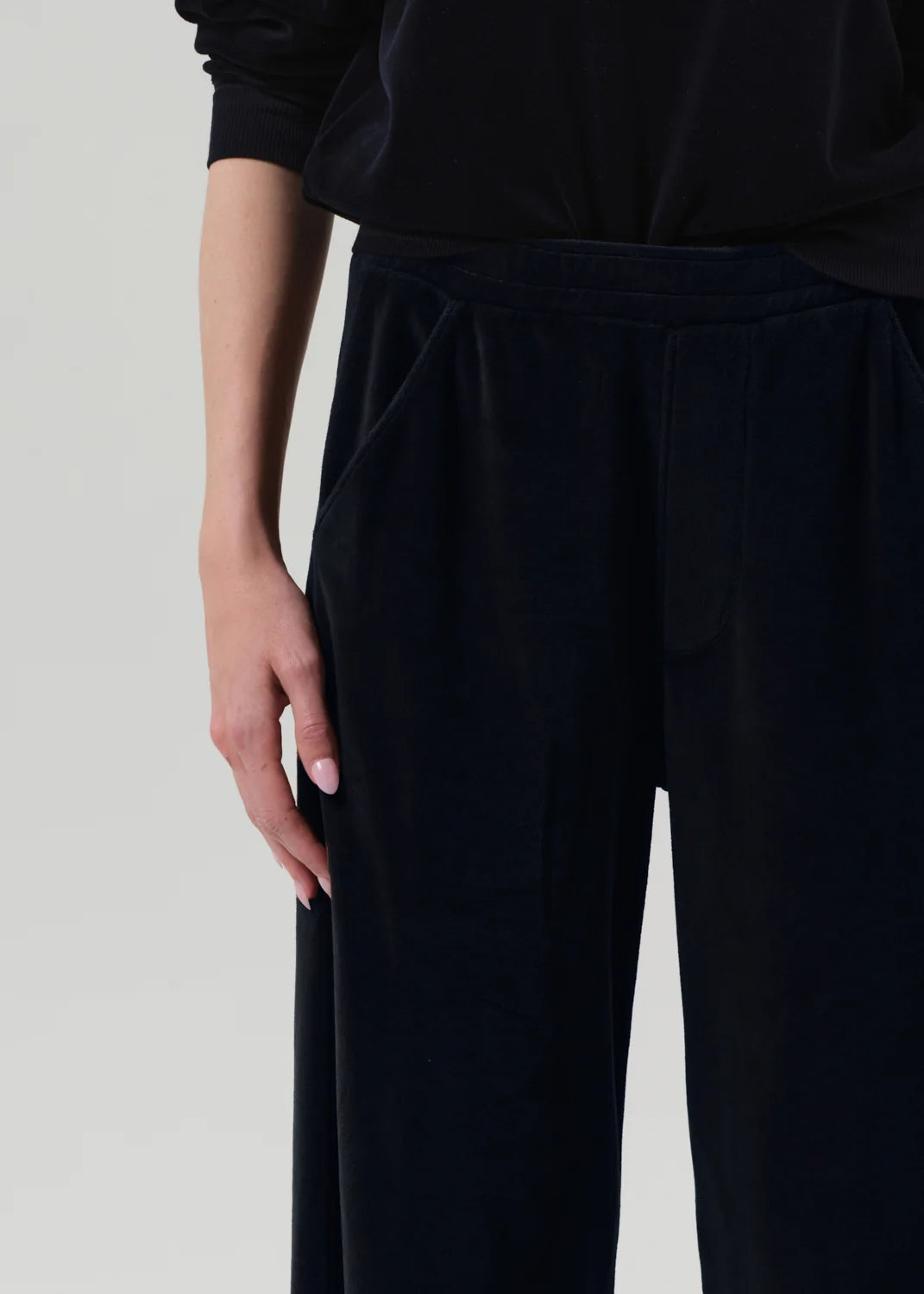 BRYNN VELOUR DRAWSTRING PANT - NOTTE