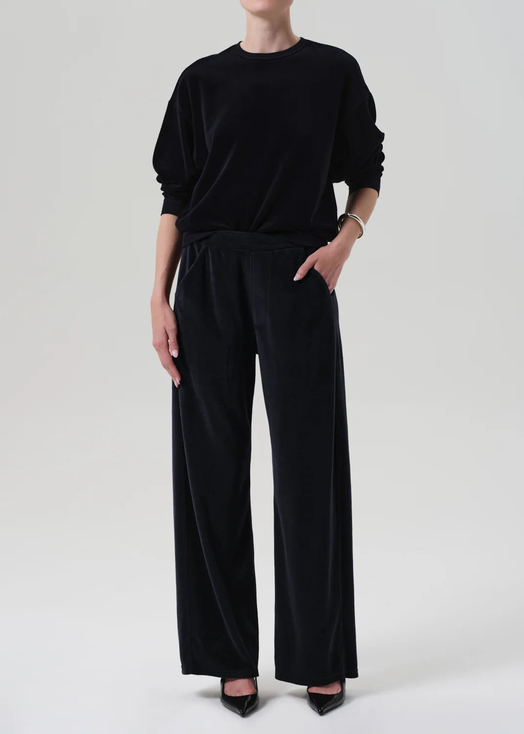 BRYNN VELOUR DRAWSTRING PANT - NOTTE