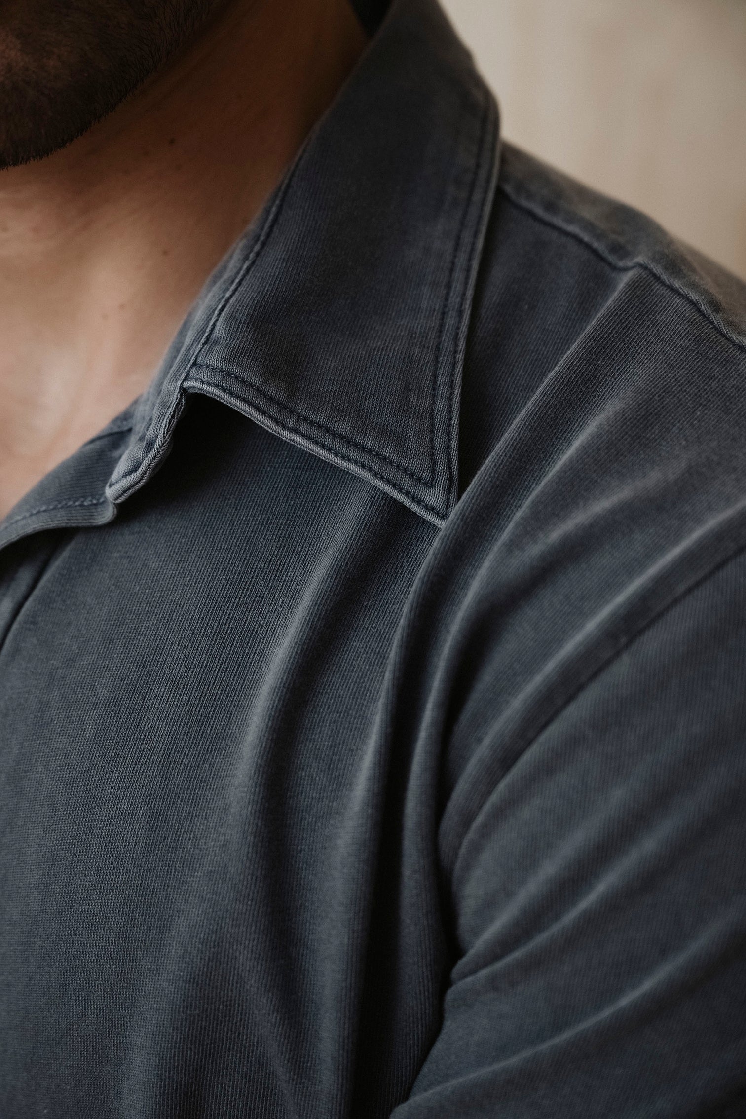 S/S ORGANIC RECYCLED SHIRT - FADED NAVY