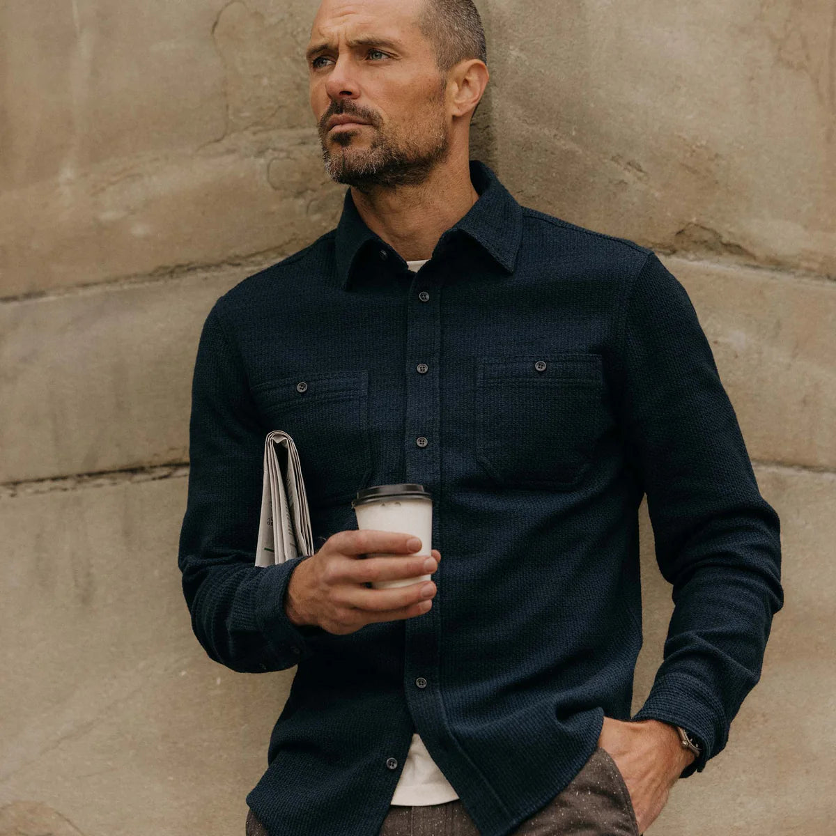 THE UTILITY SHIRT - NAVY SASHIKO