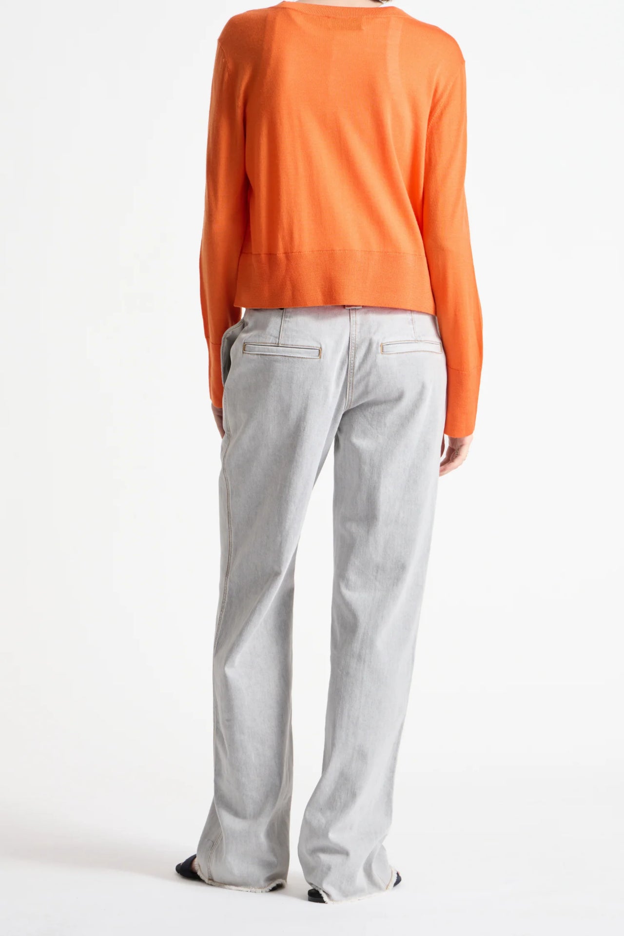 ELODIE LAYERED CREW KNIT - MANDARIN