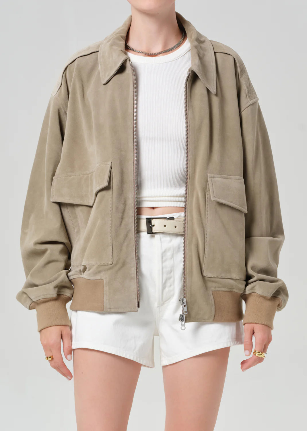 VIVIENNE SUEDE JACKET - DEEP OLIVE
