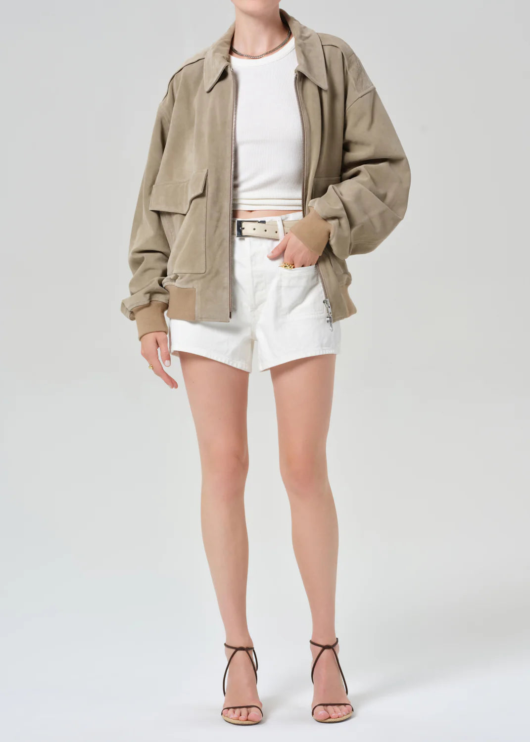 VIVIENNE SUEDE JACKET - DEEP OLIVE