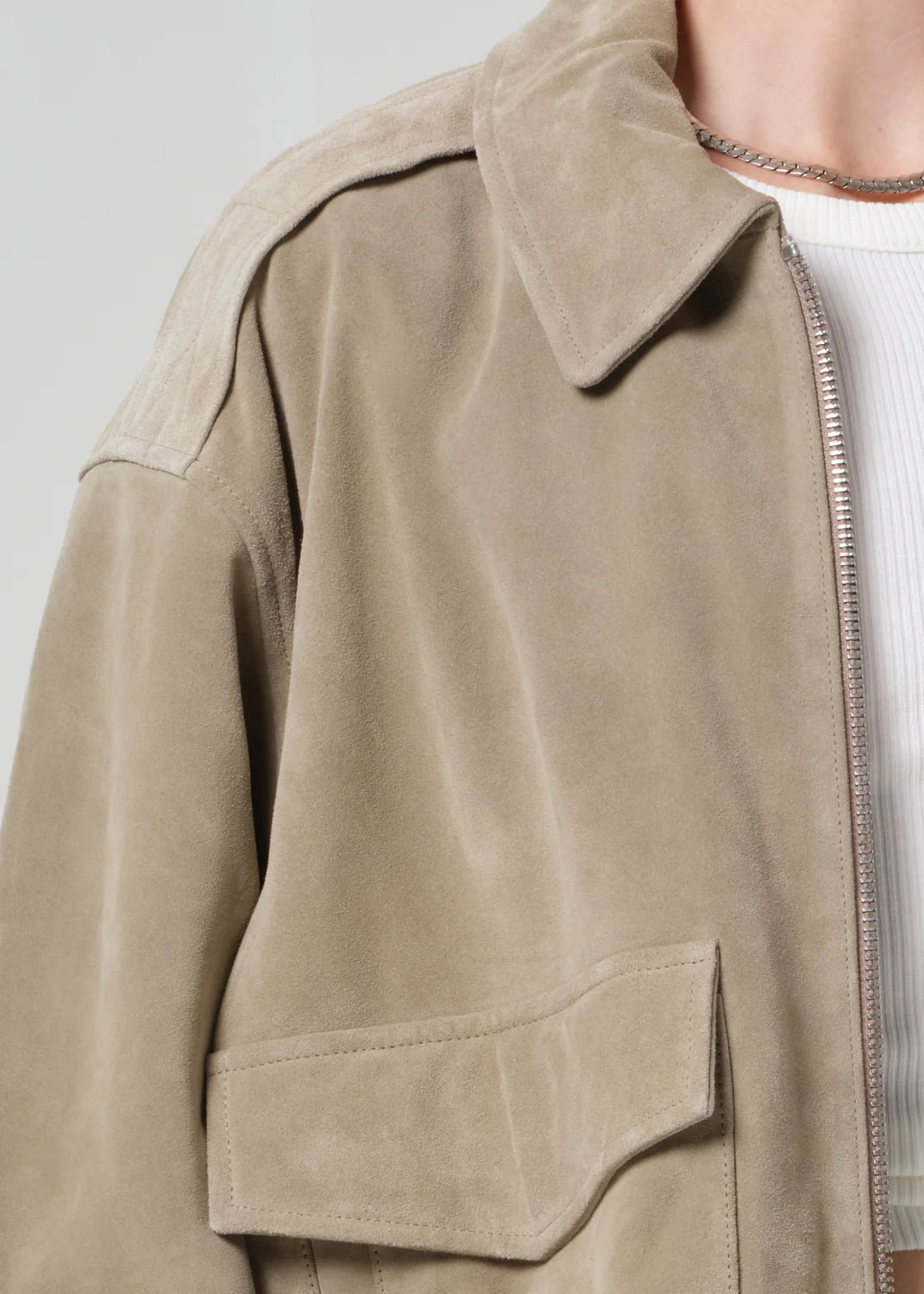 VIVIENNE SUEDE JACKET - DEEP OLIVE