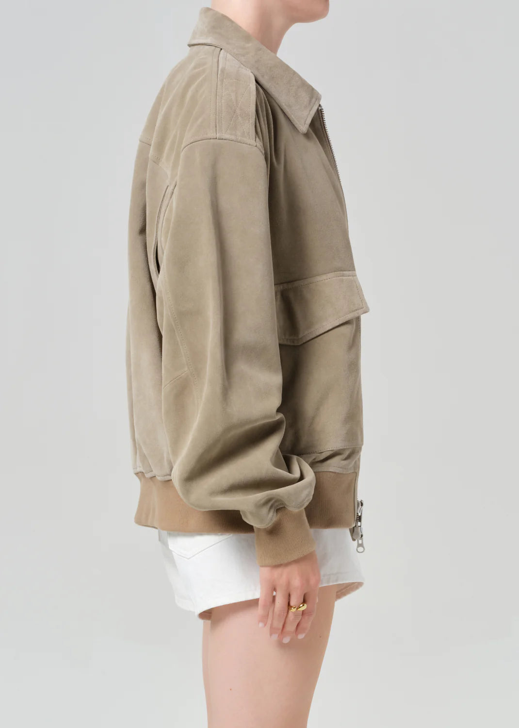 VIVIENNE SUEDE JACKET - DEEP OLIVE