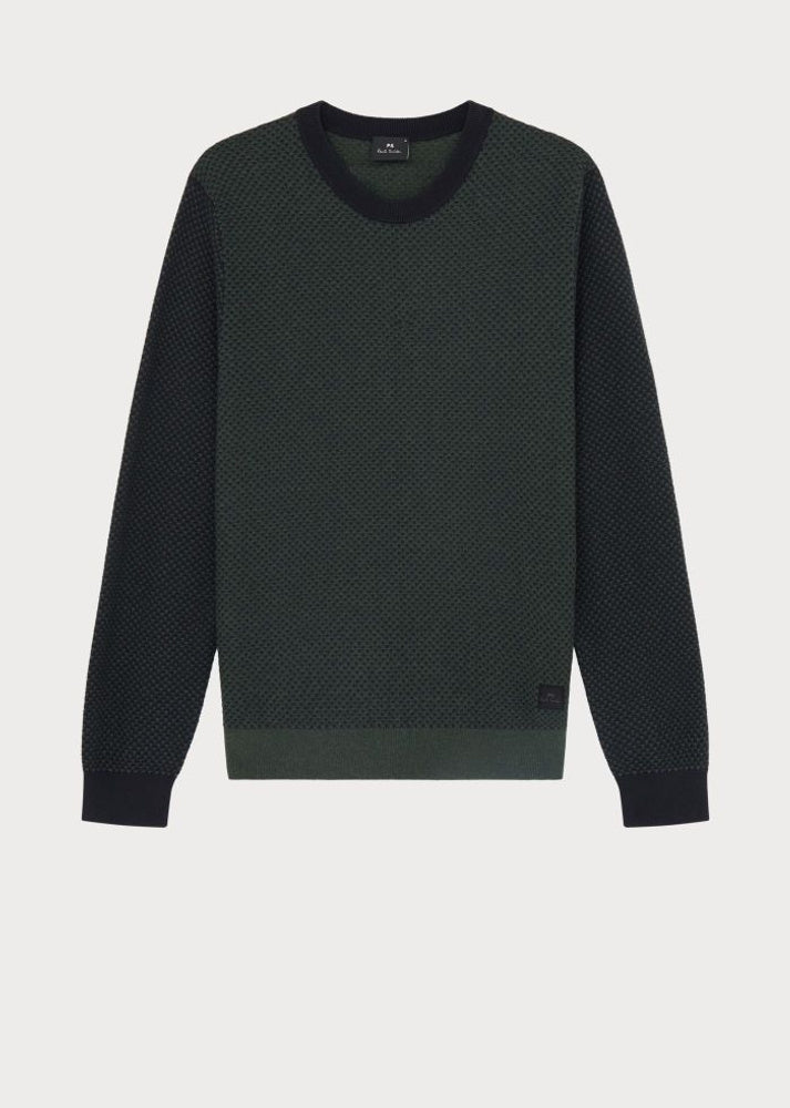 COTTON-NYLON SWEATER - DARK GREEN