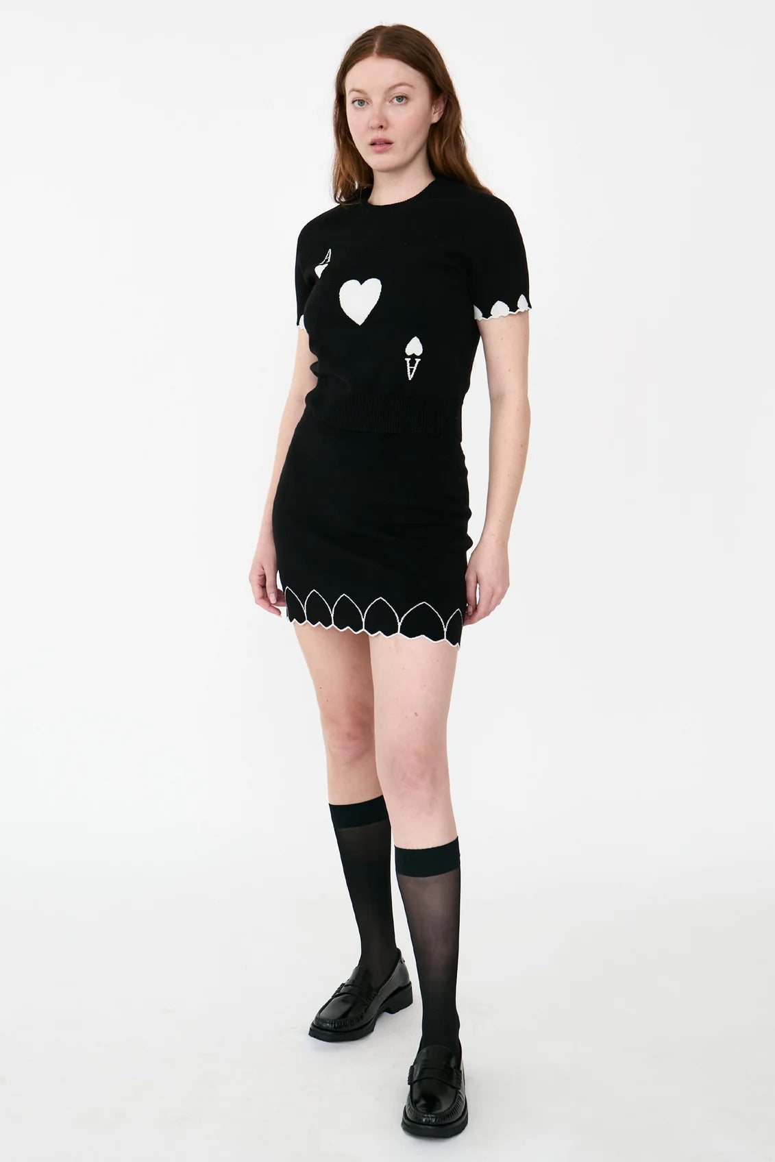 ACE OF HEARTS SKIRT - BLACK