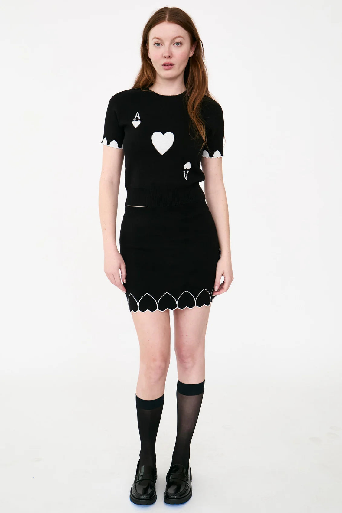 ACE OF HEARTS SKIRT - BLACK