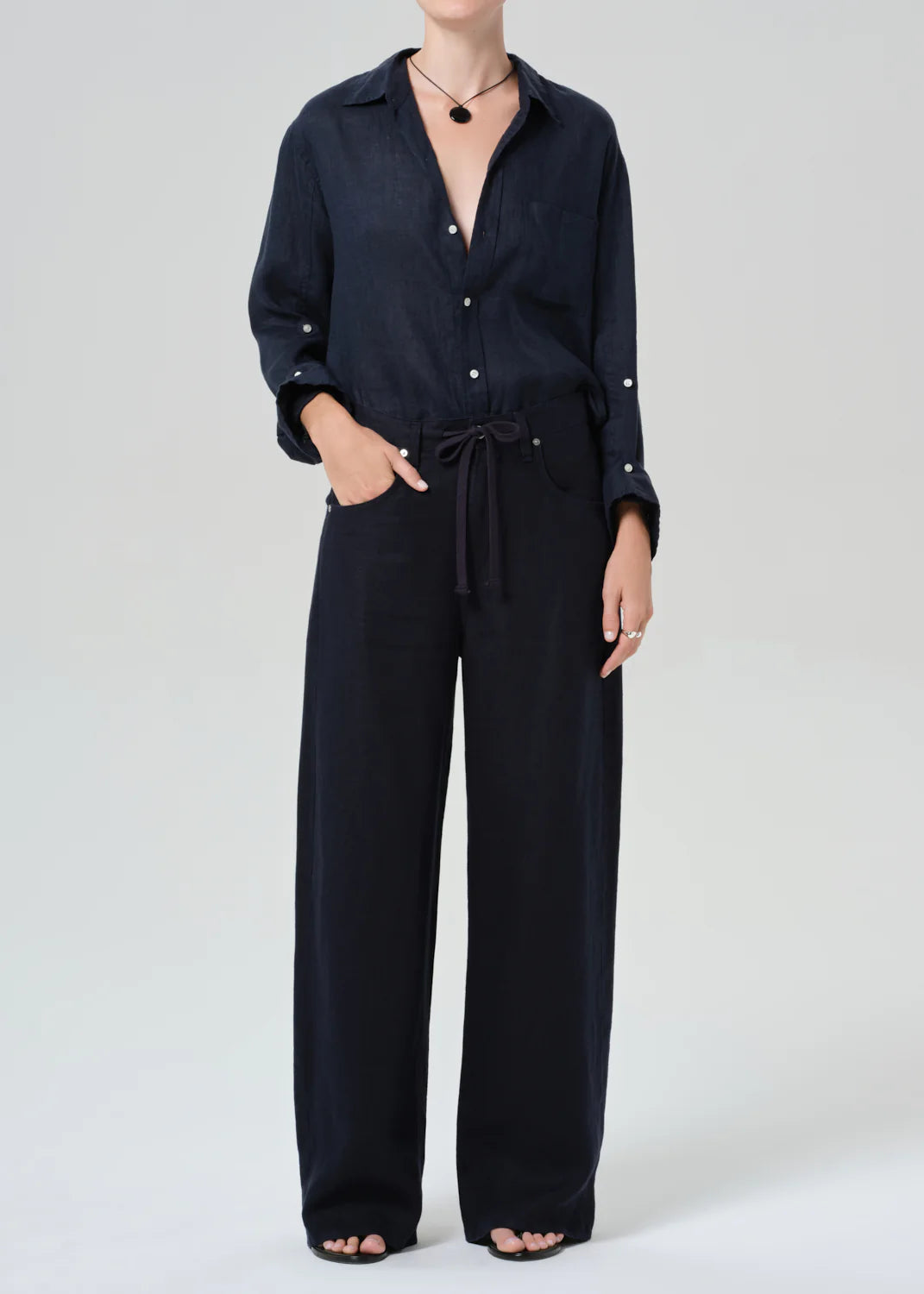 KAYLA SHRUNKEN SHIRT - TRUE NAVY