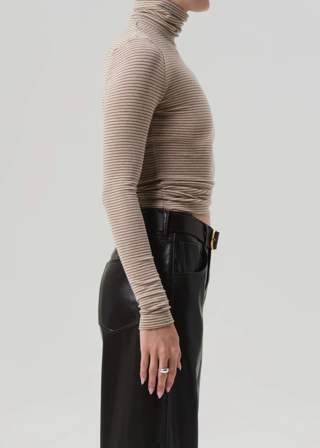 CARADENE TURTLENECK - OATMEAL STRIPE