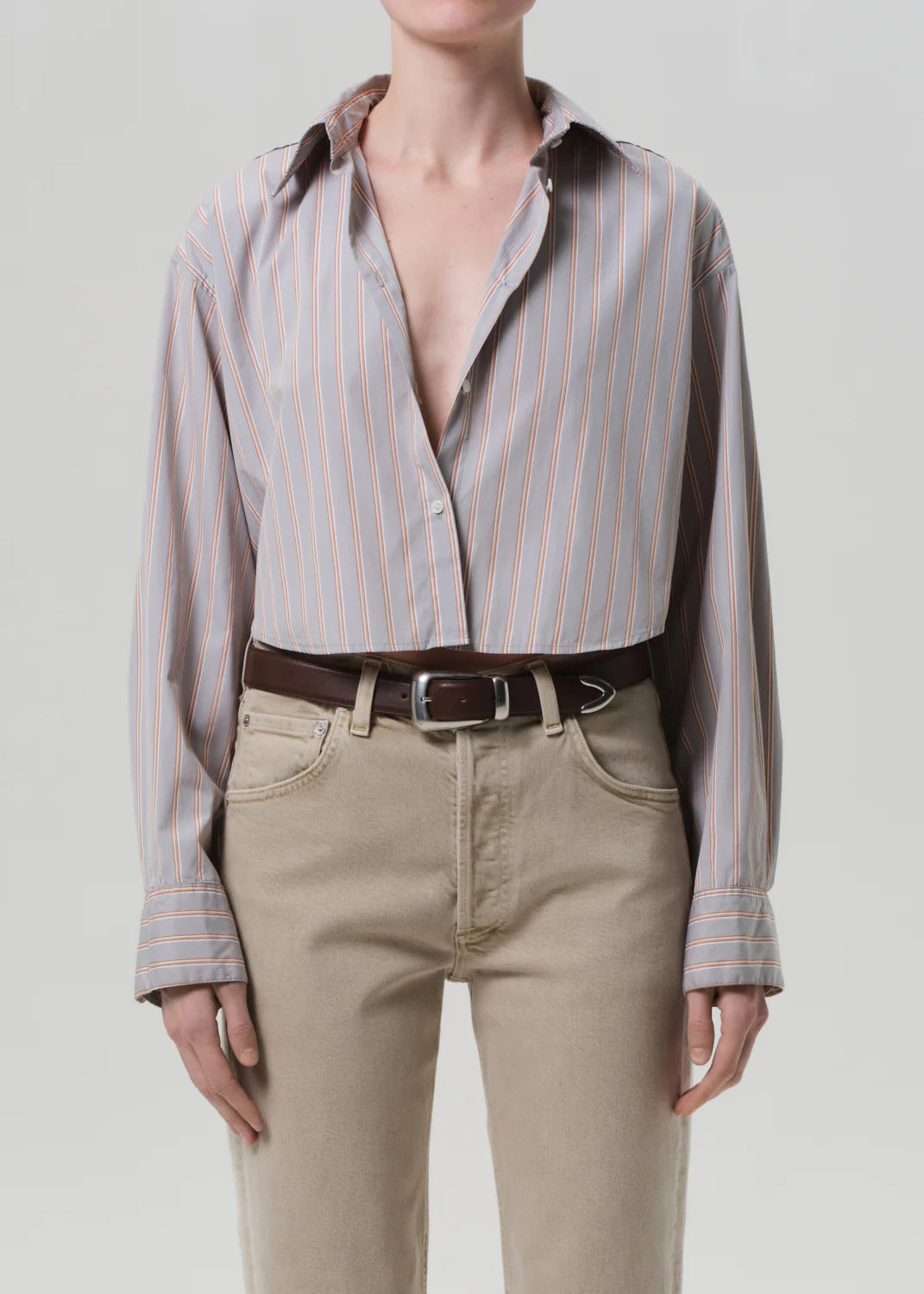 ANA CROPPED SHIRT - NOBLE STRIPE