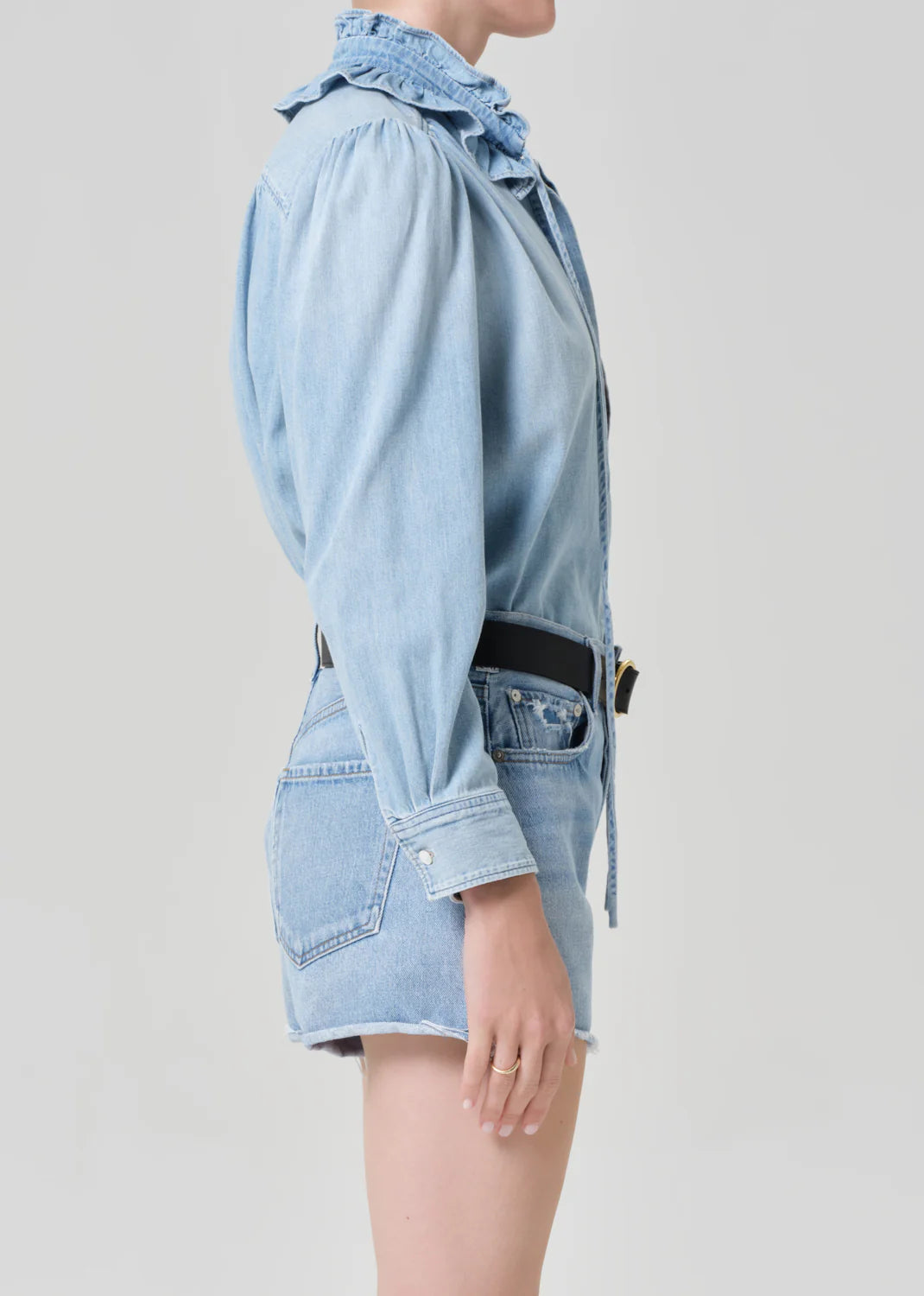 CALISTA FRILL COLLAR SHIRT - SKYLAR