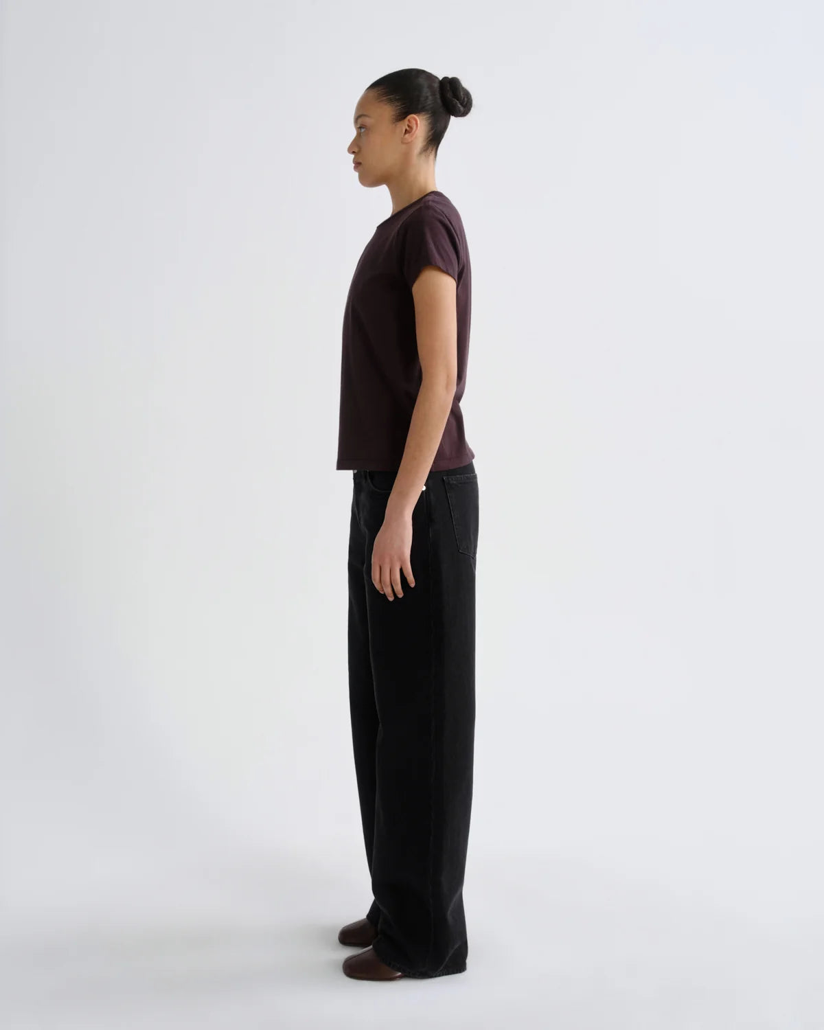 LONG LINE ADINE TEE - EGGPLANT