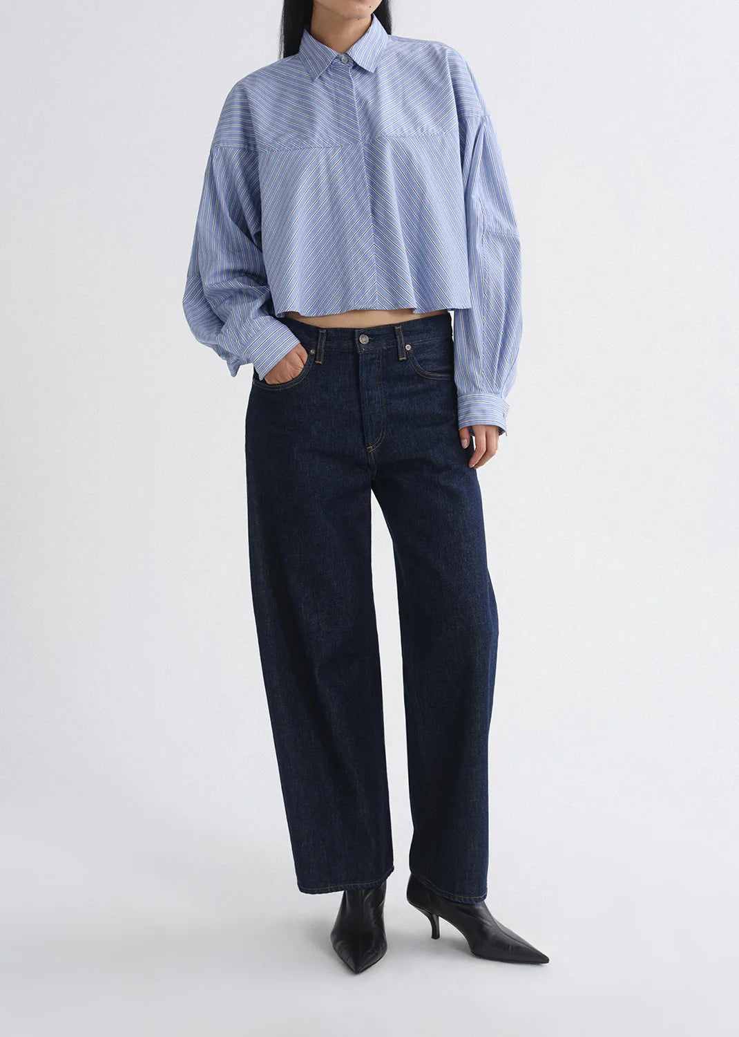 AGNES SHIRT - BLUE MEYER STRIPE