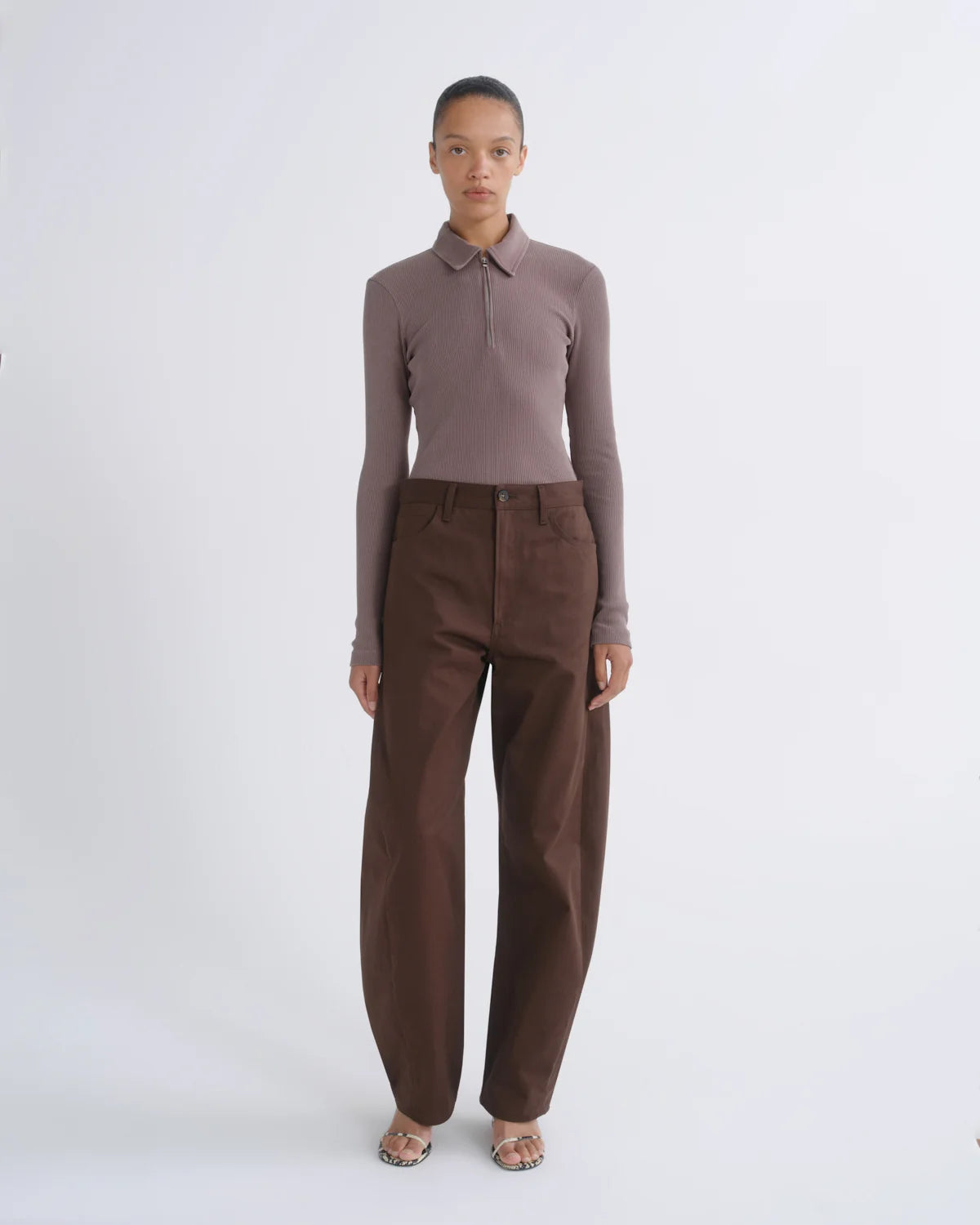 AMICA ZIP POLO - MAUVINE