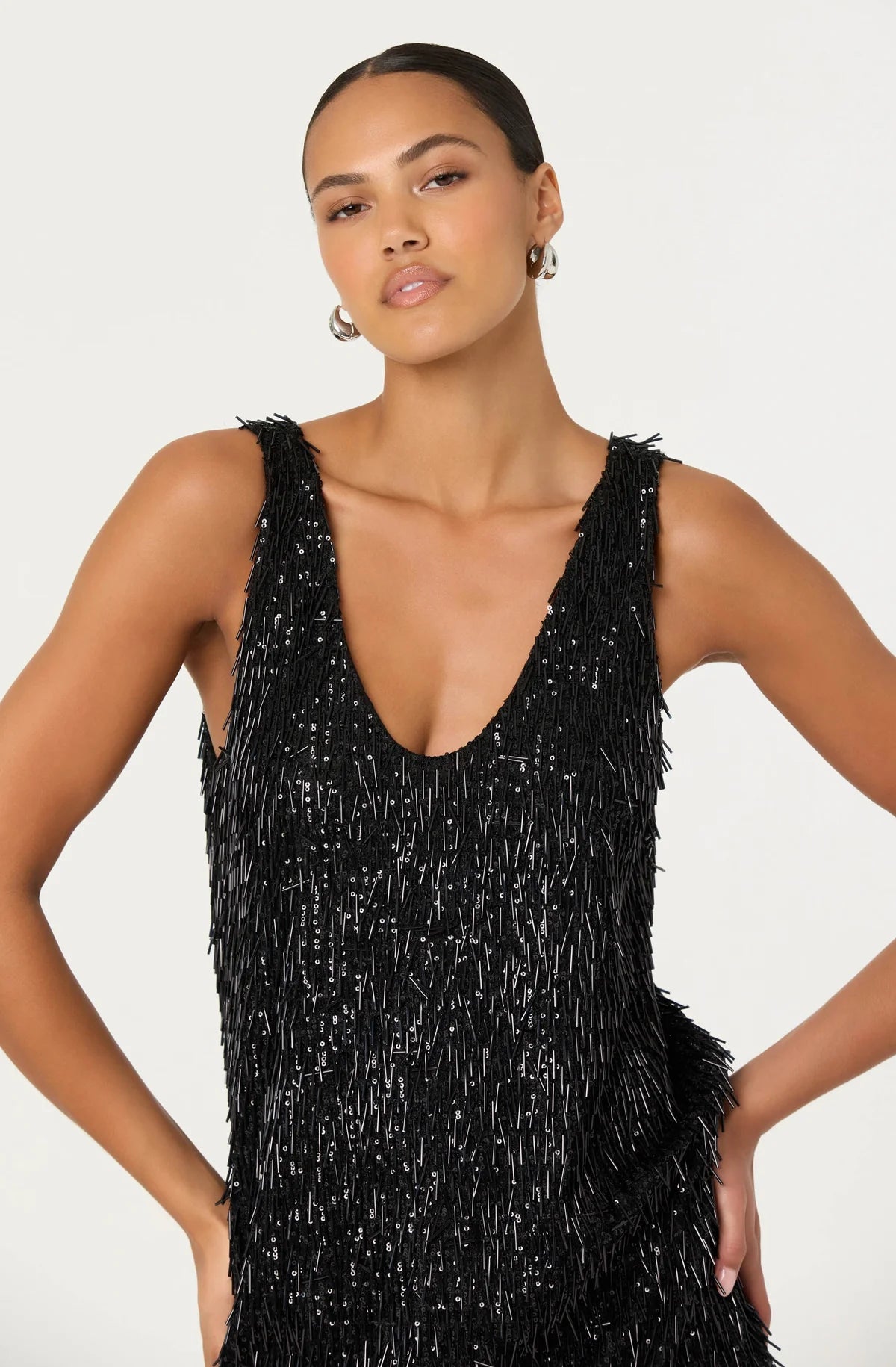 EMANI SEQUIN MINI DRESS - BLACK