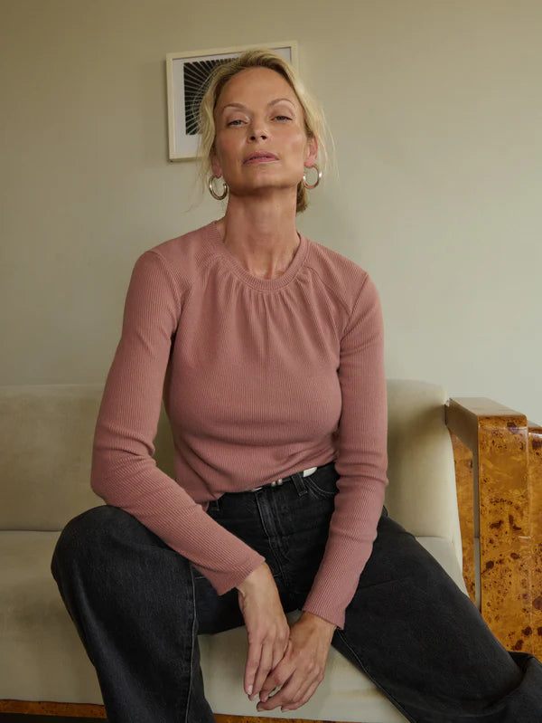 ALEJANDRA L/S TOP - BURLWOOD