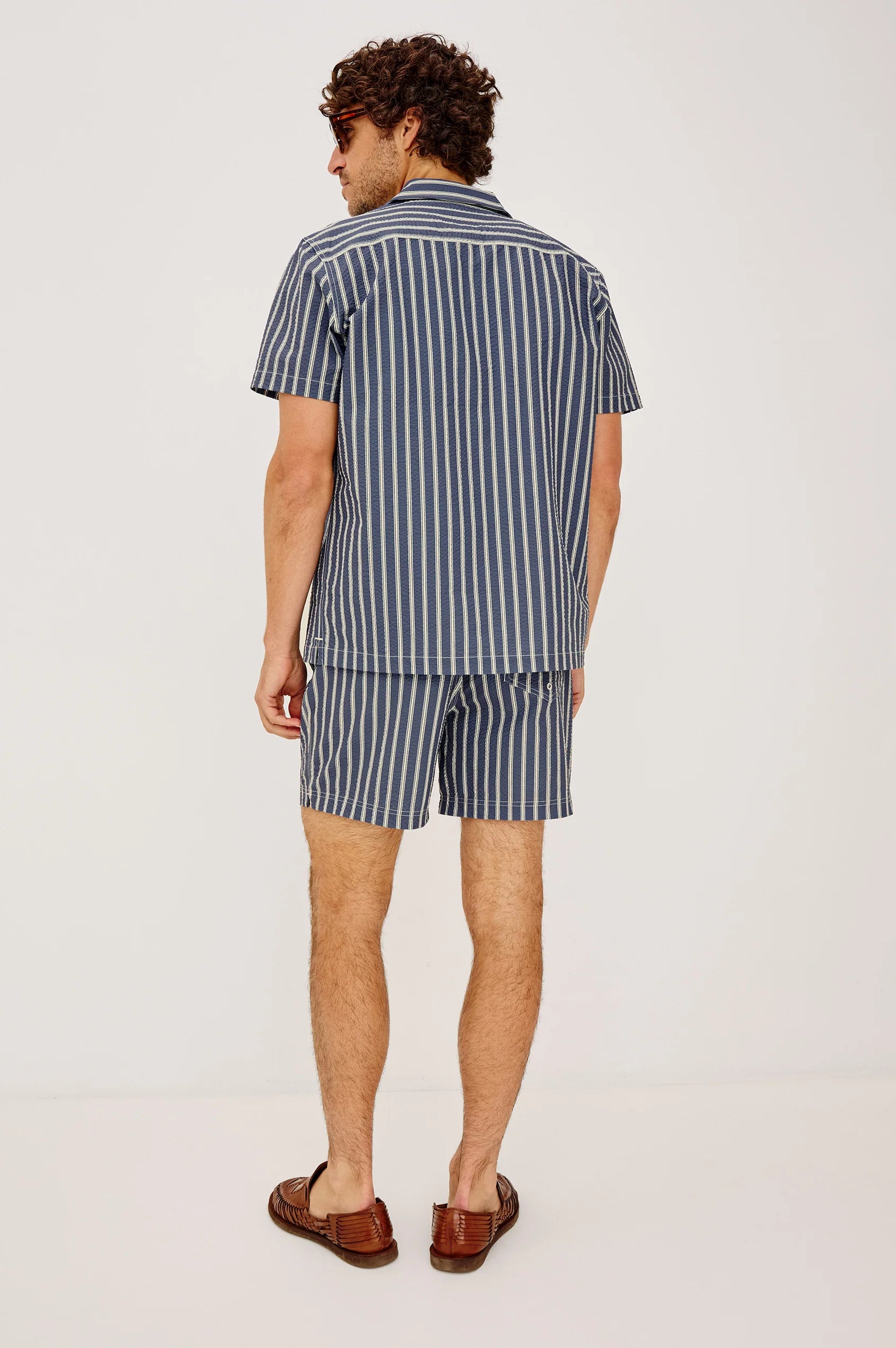 AMALFI SHIRT - NAVY CREAM STRIPE