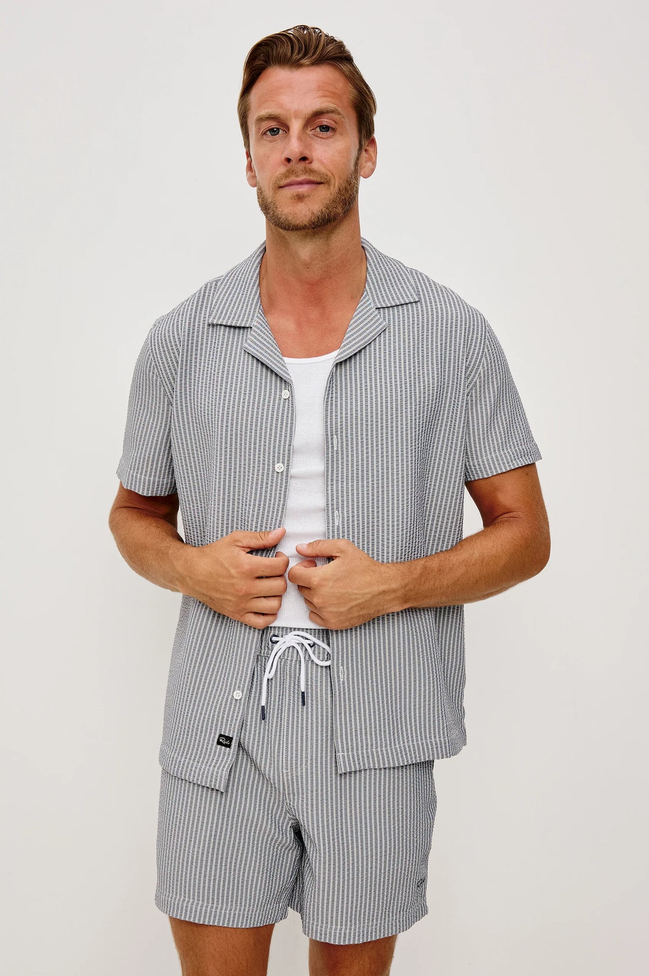 AMALFI SHIRT - NAVY DECK STRIPE