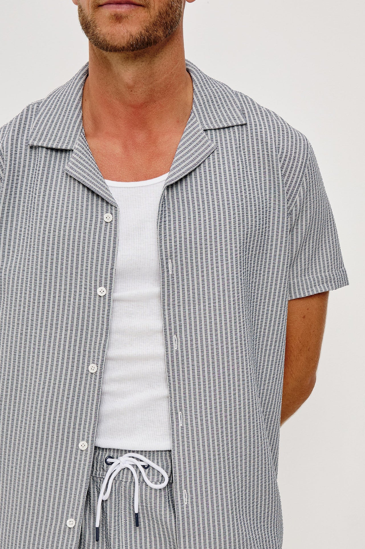 AMALFI SHIRT - NAVY DECK STRIPE