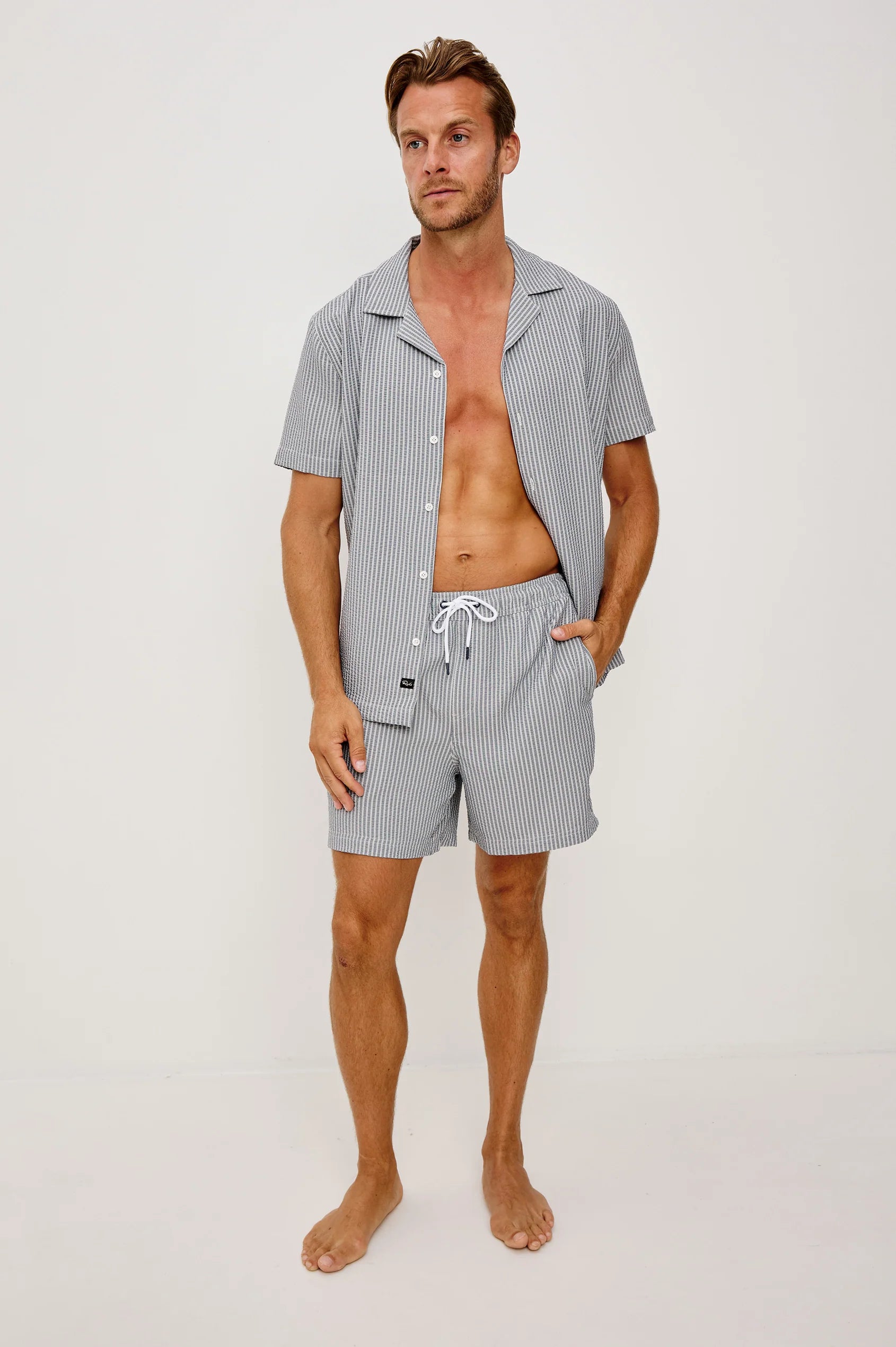 AMALFI SHIRT - NAVY DECK STRIPE