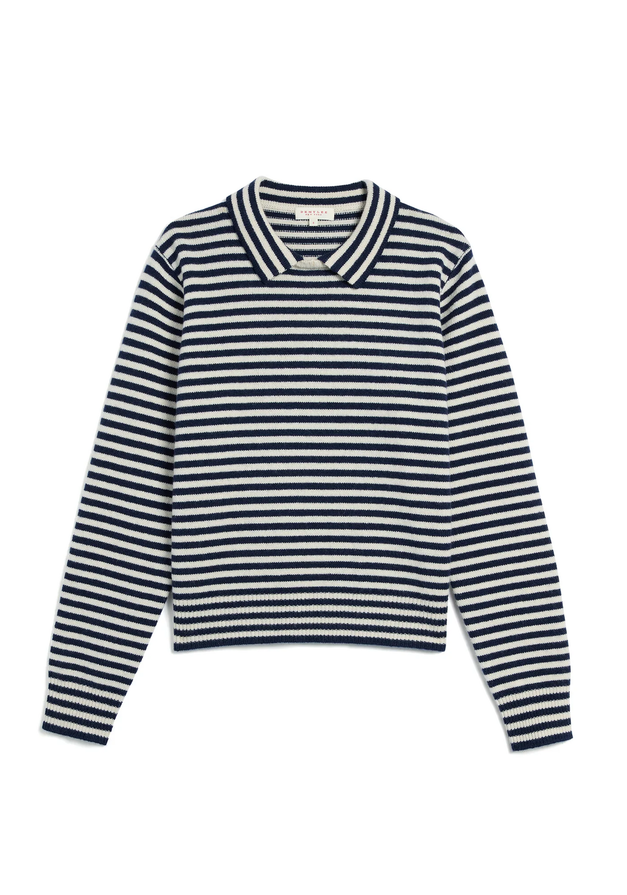 APIS STRIPE LAMBSWOOL SWEATER - WHITE/NAVY