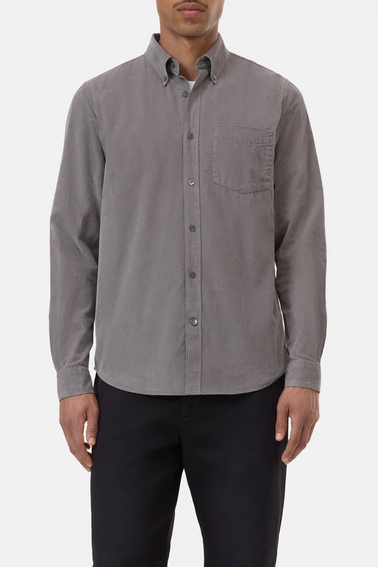 BUTTON DOWN SHIRT - LEAD GREY