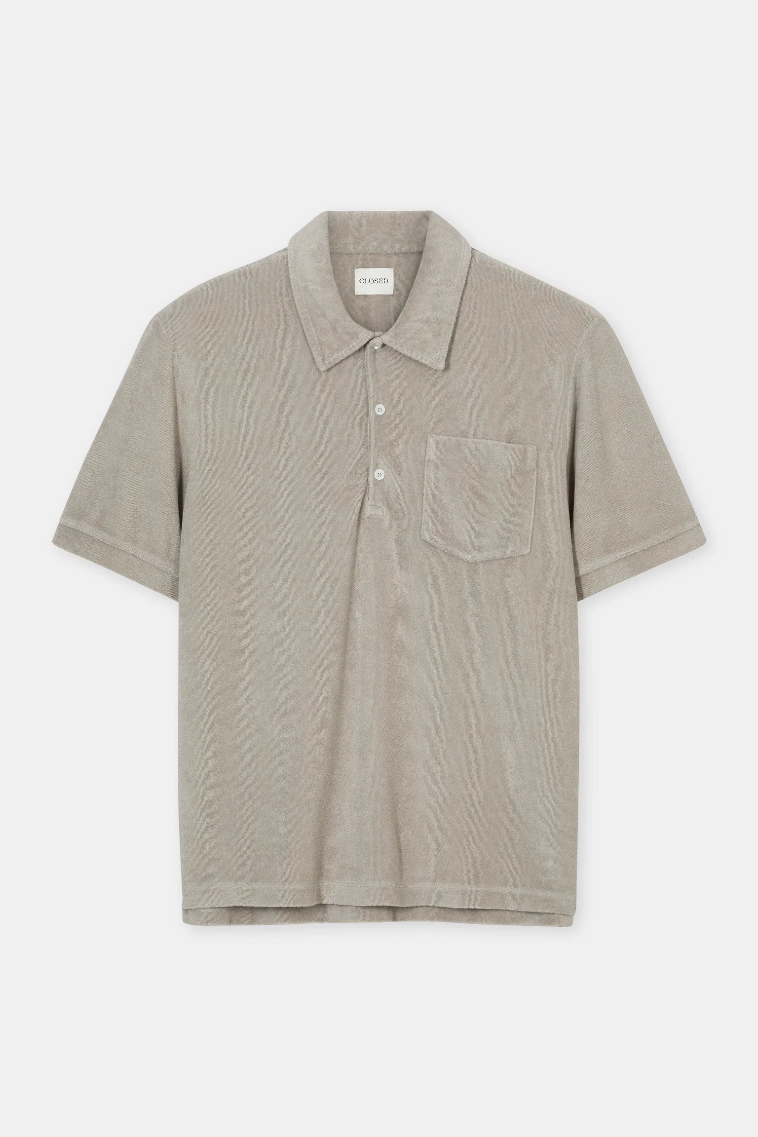 TERRY POLO - MUD GREY