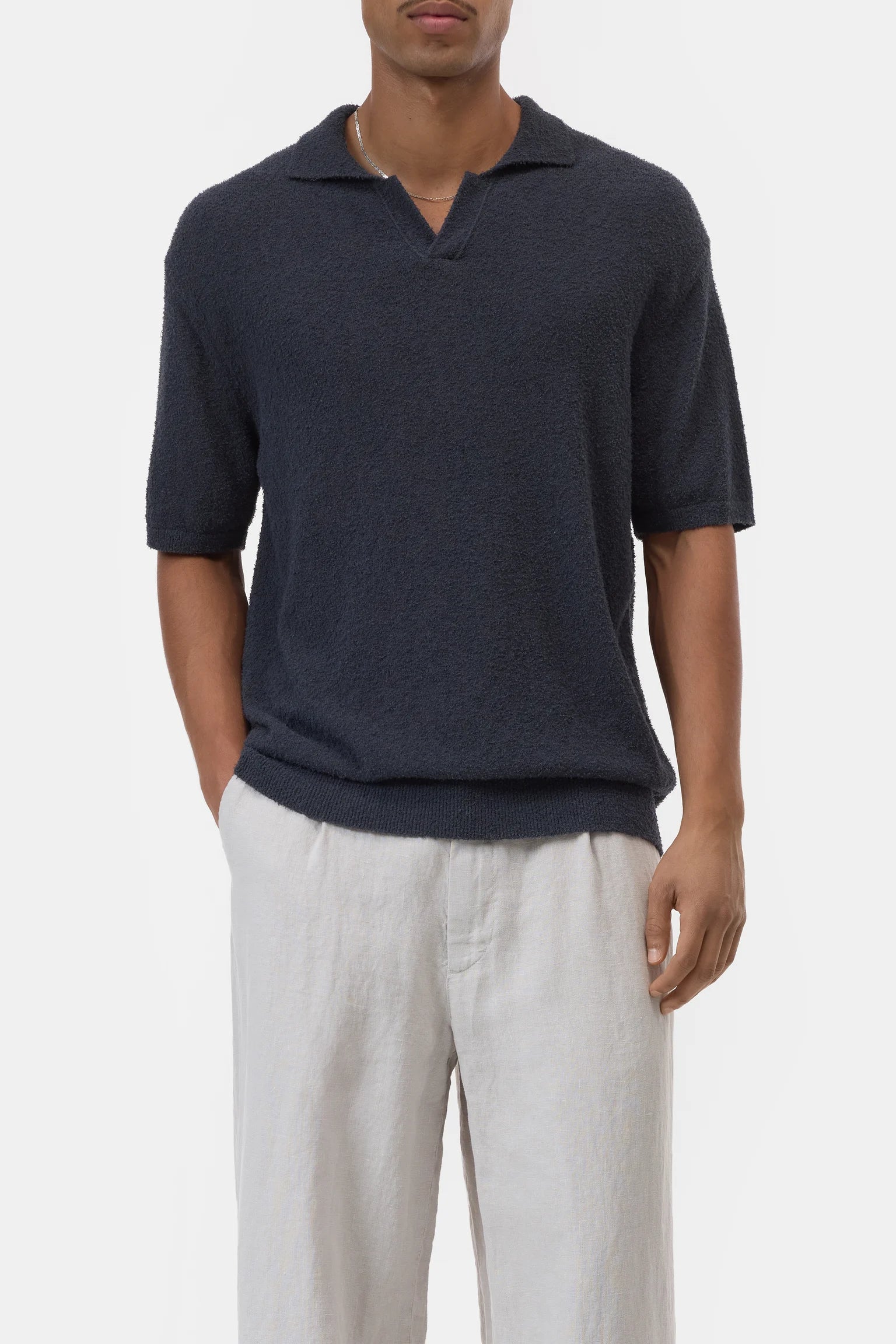 KNIT POLO - MAGMA BLACK